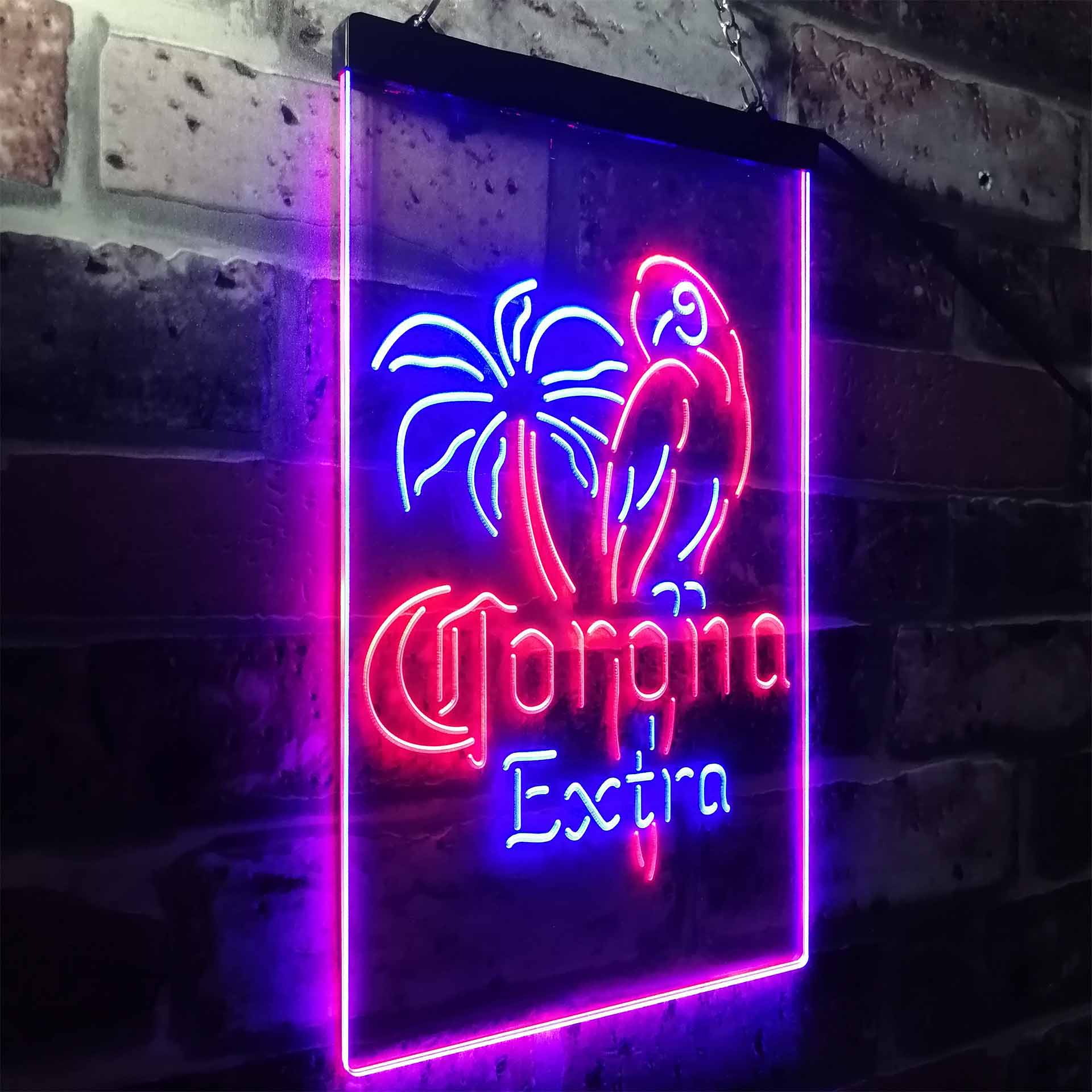 Coronas Parrots Beer Bar Man Cave LED Neon Sign