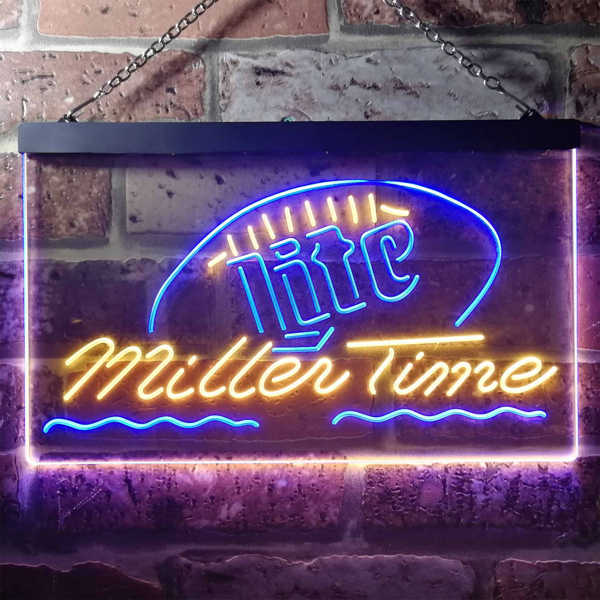 It's Miller Time Lite Beer Man Cave LED Neon Sign