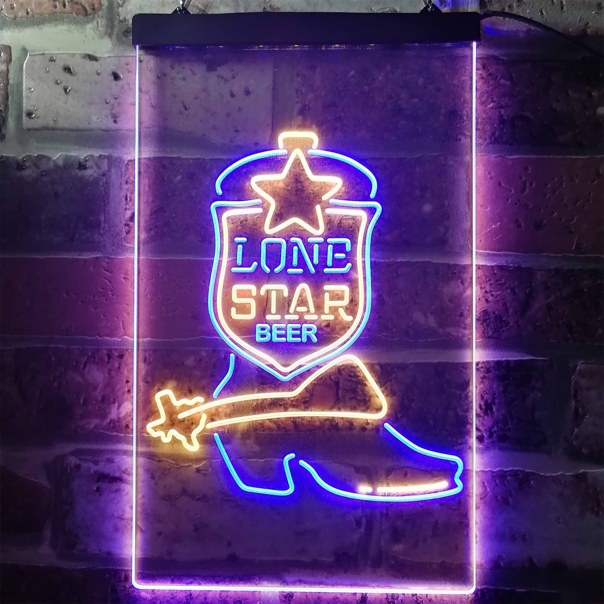 Lone Star Boot Beer Bar LED Neon Sign