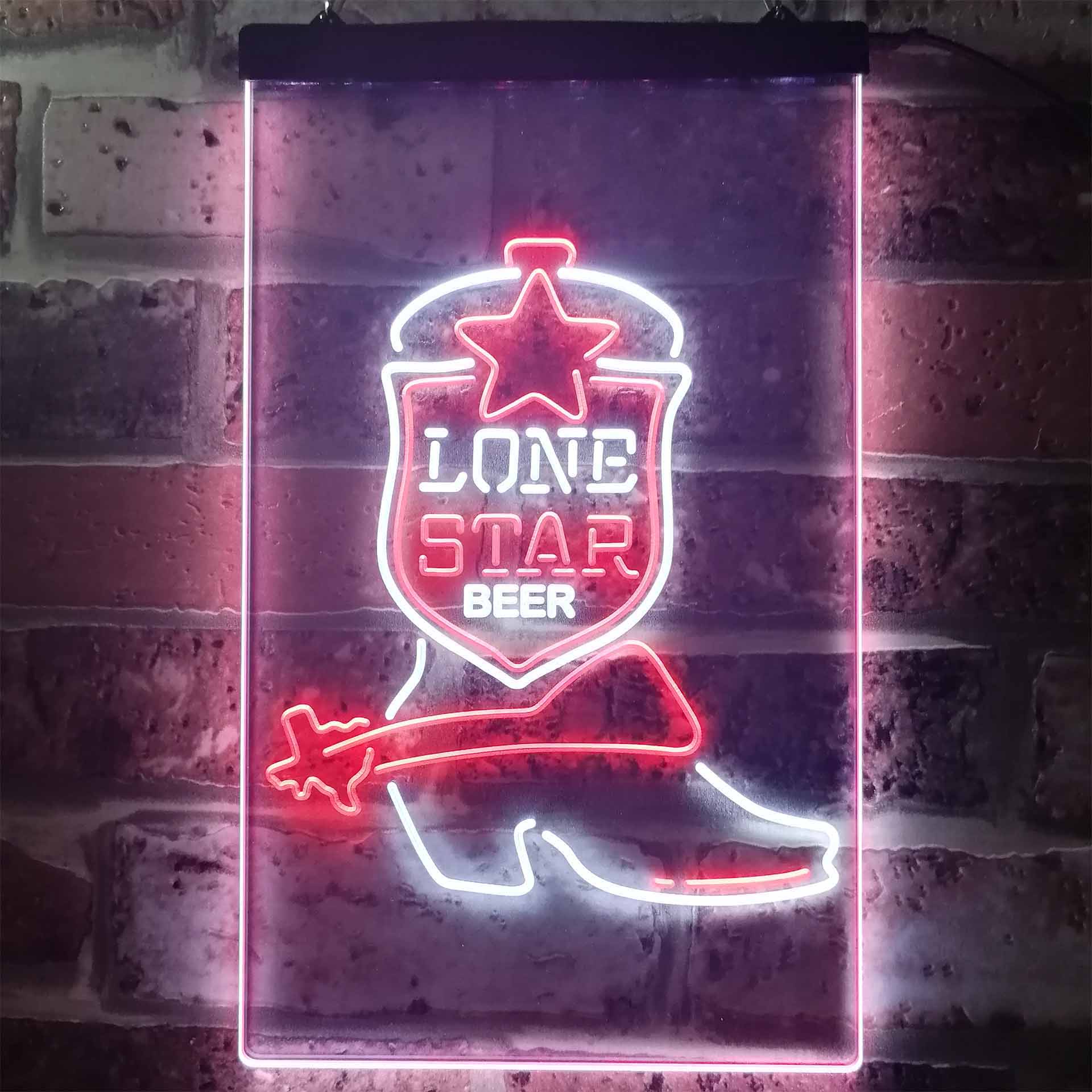 Lone Star Boot Beer Bar LED Neon Sign