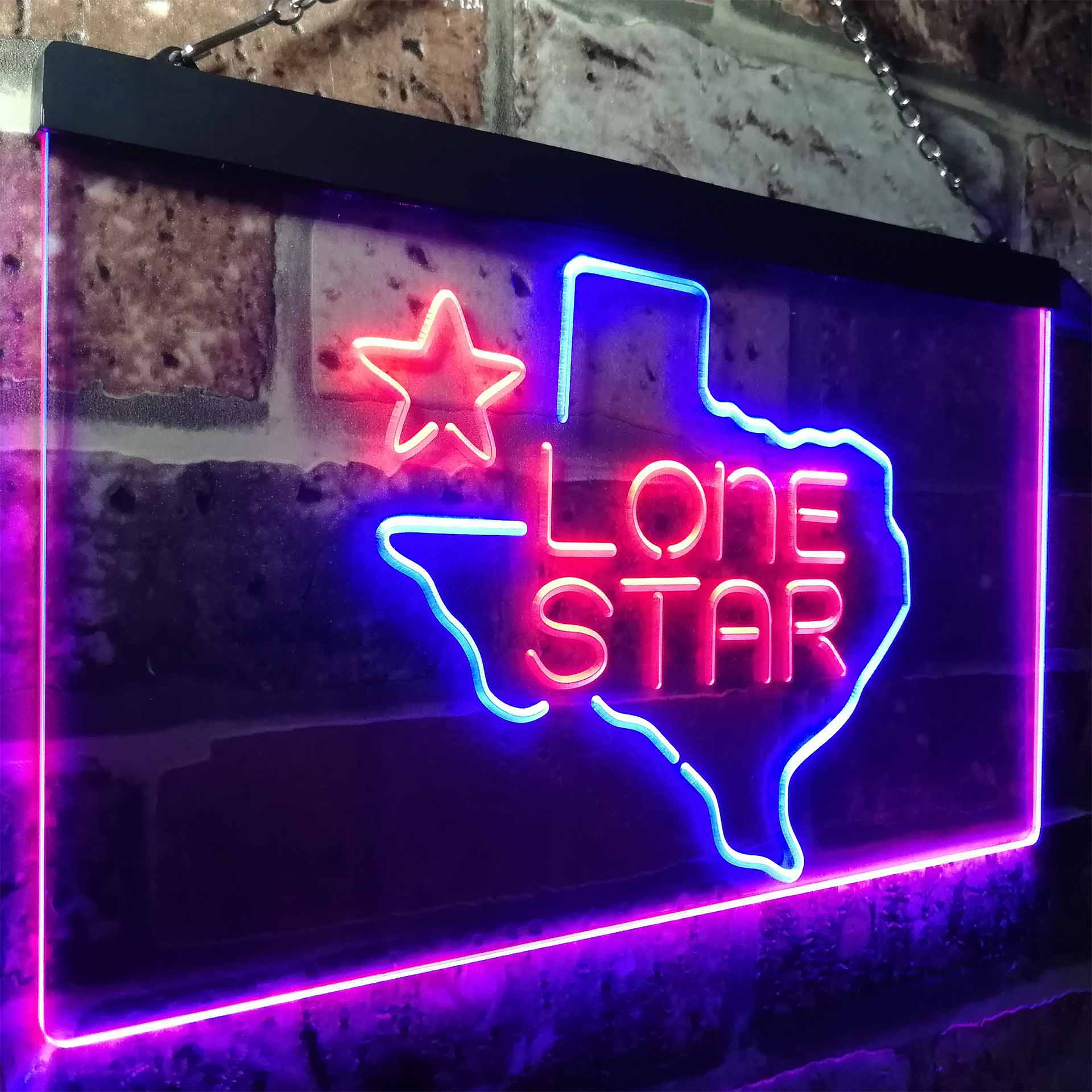 Texases Lones Stars Beer Bar LED Neon Sign