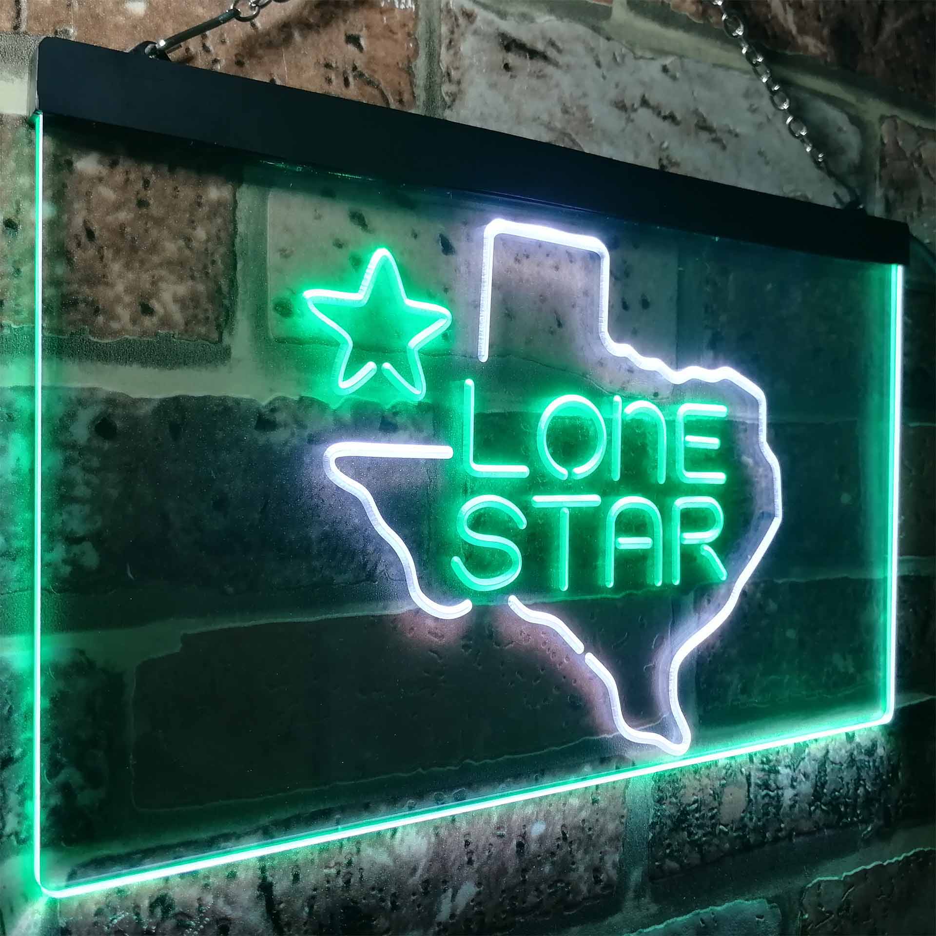 Texases Lones Stars Beer Bar LED Neon Sign
