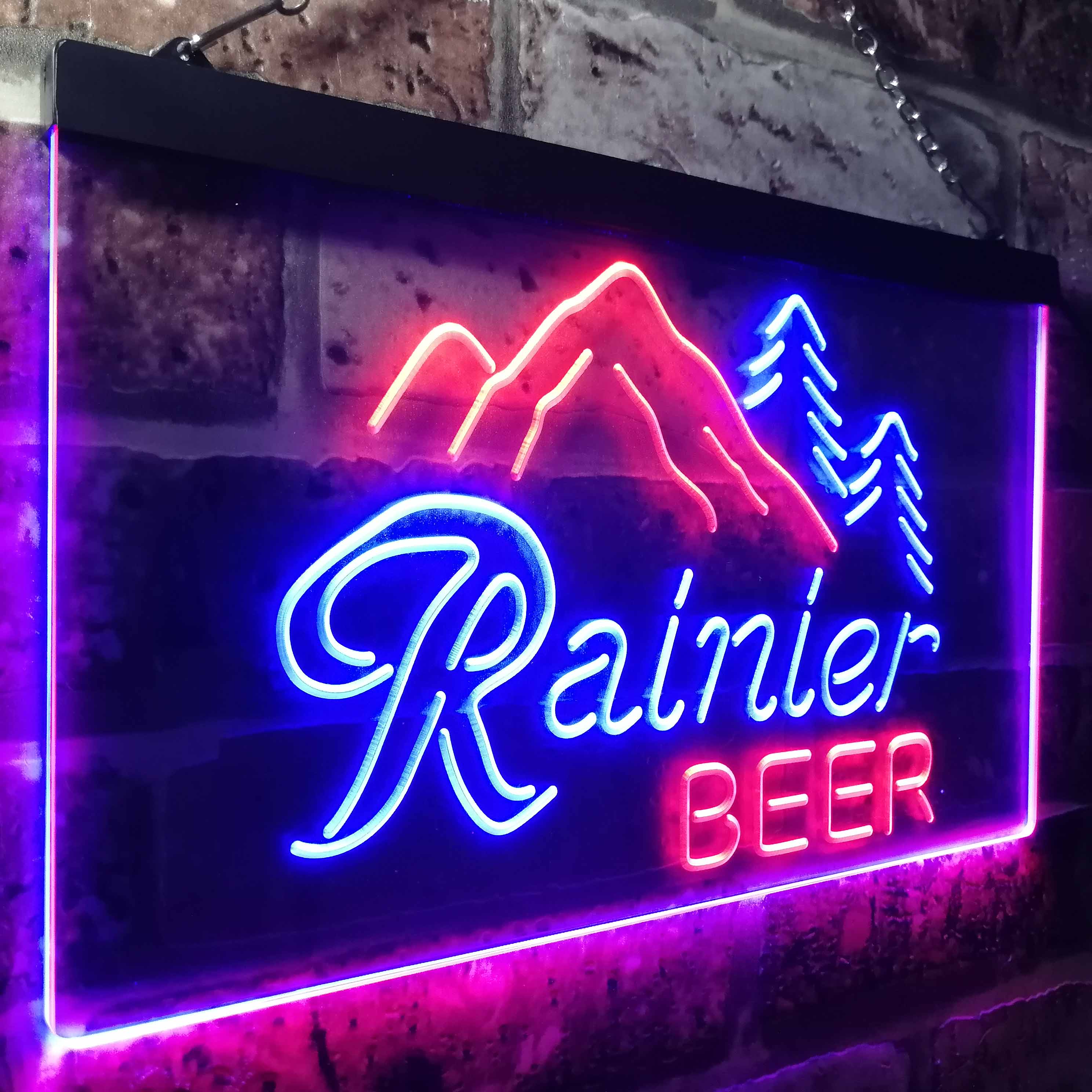 Rainiers Beers Club Mountains Room Decor LED Neon Sign