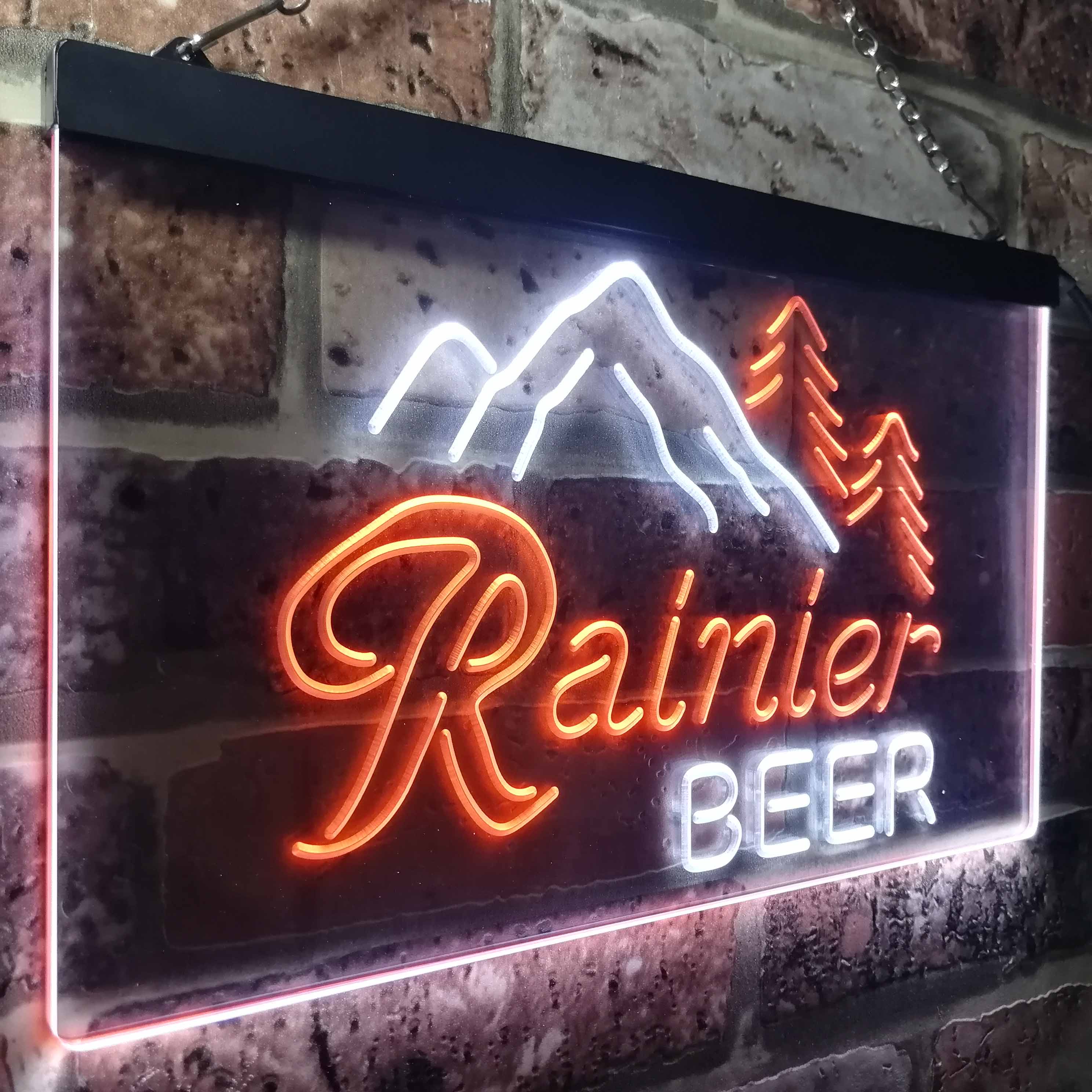 Rainiers Beers Club Mountains Room Decor LED Neon Sign