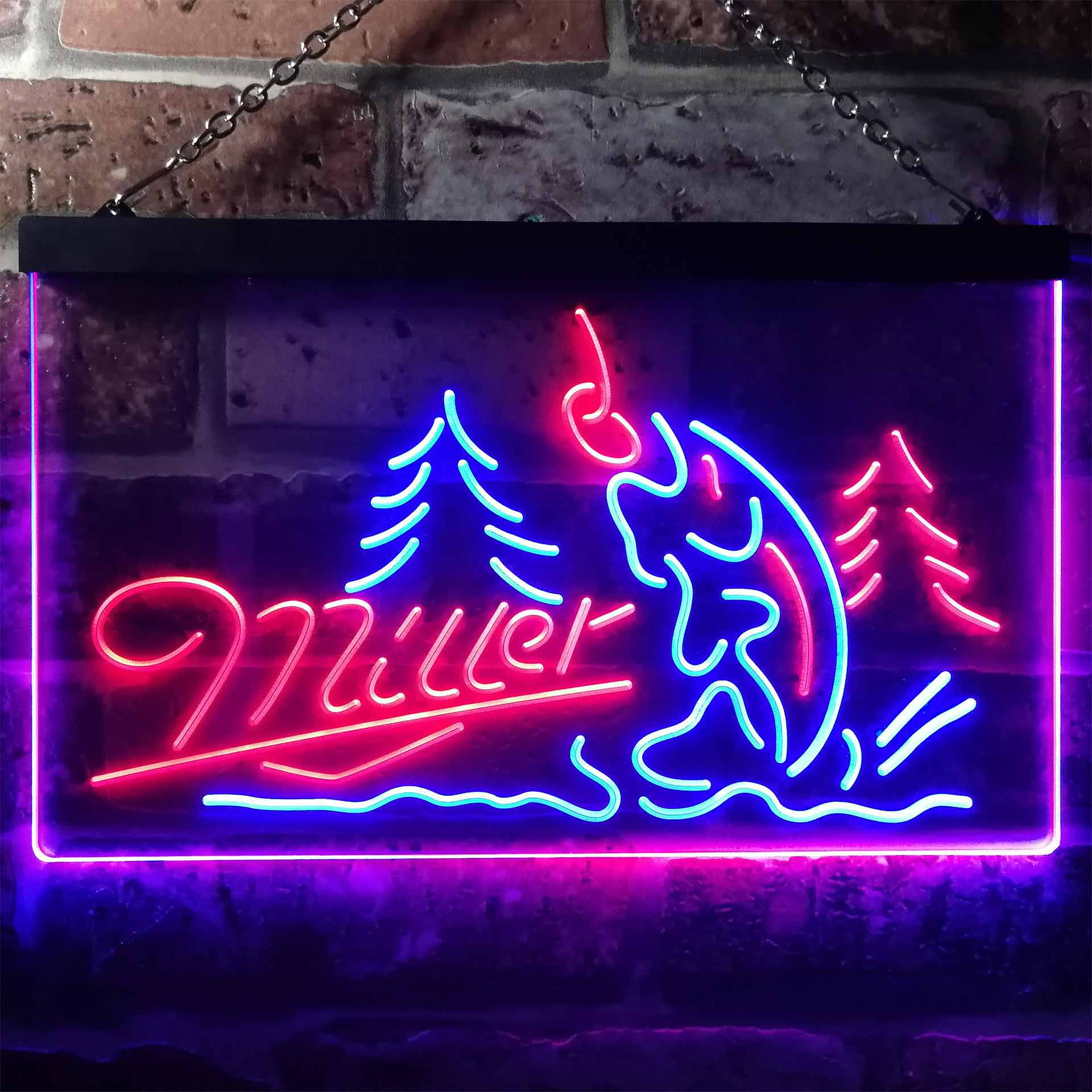 Millers Fishs Fishing LED Neon Sign