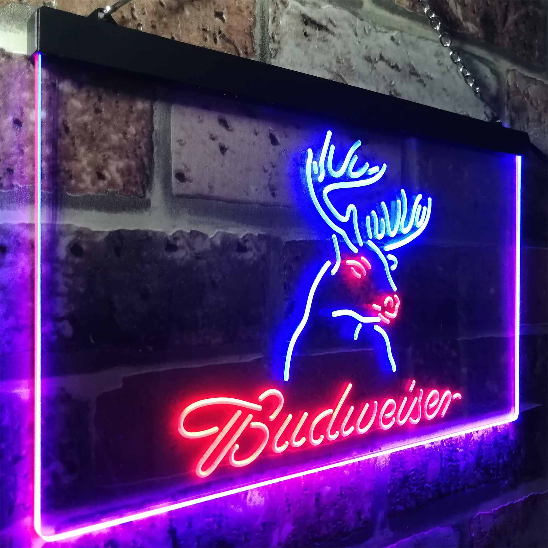 Budweiser Deer Hurt Beer LED Neon Sign