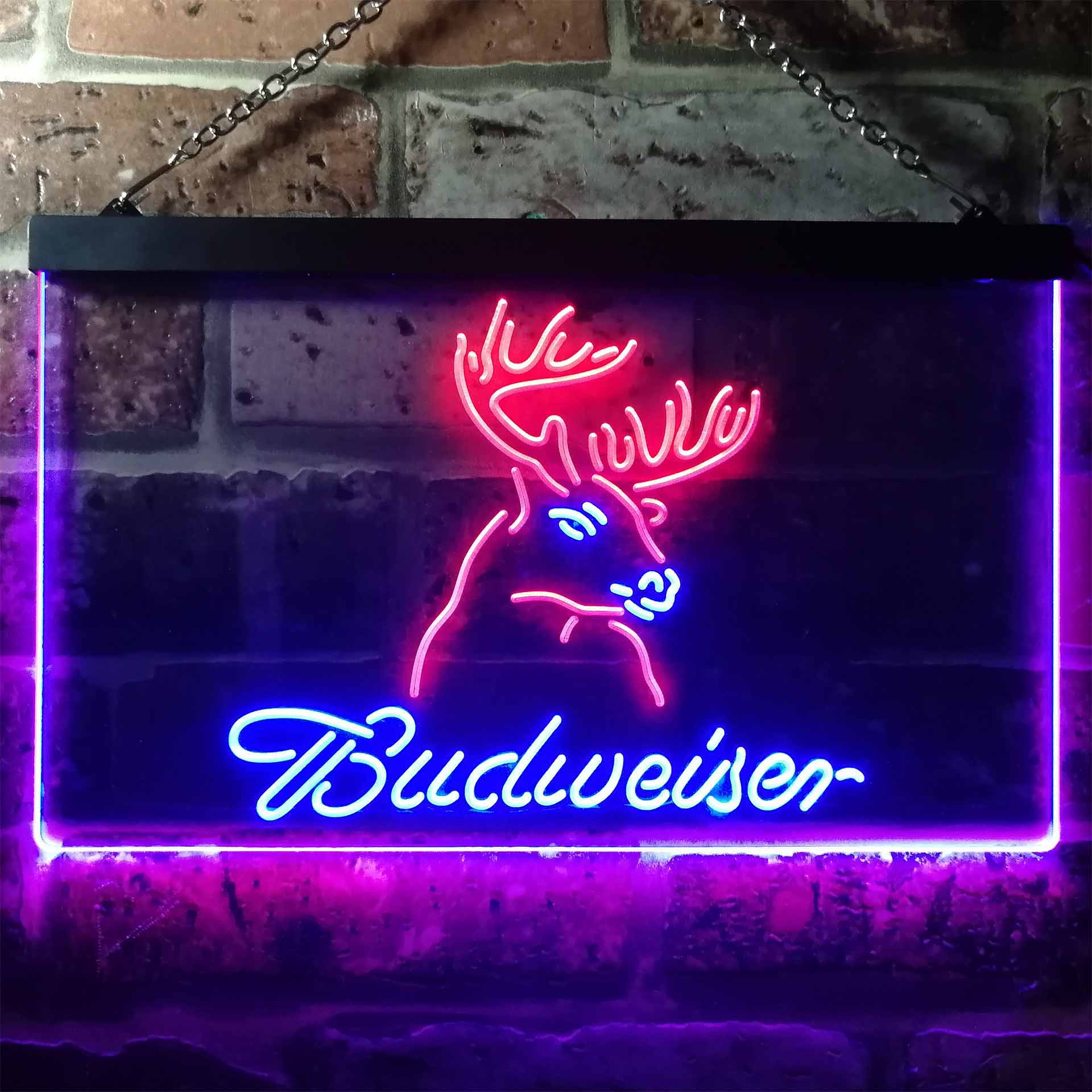 Budweiser Deer Hurt Beer LED Neon Sign