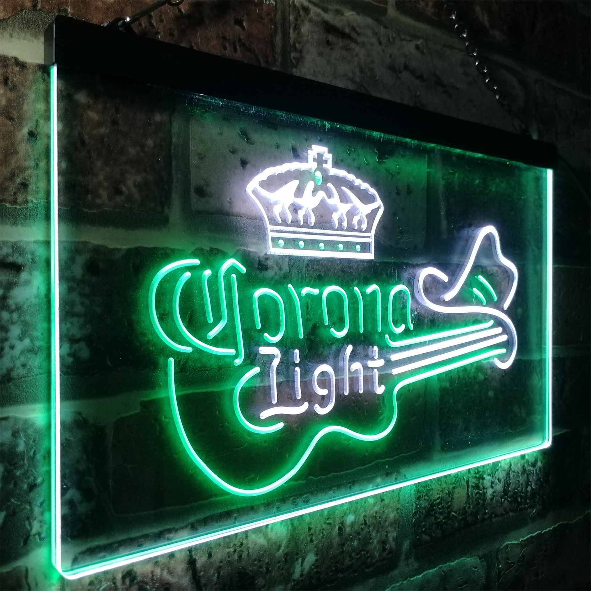 Coronas Light Guitar Cowboy Hat LED Neon Sign