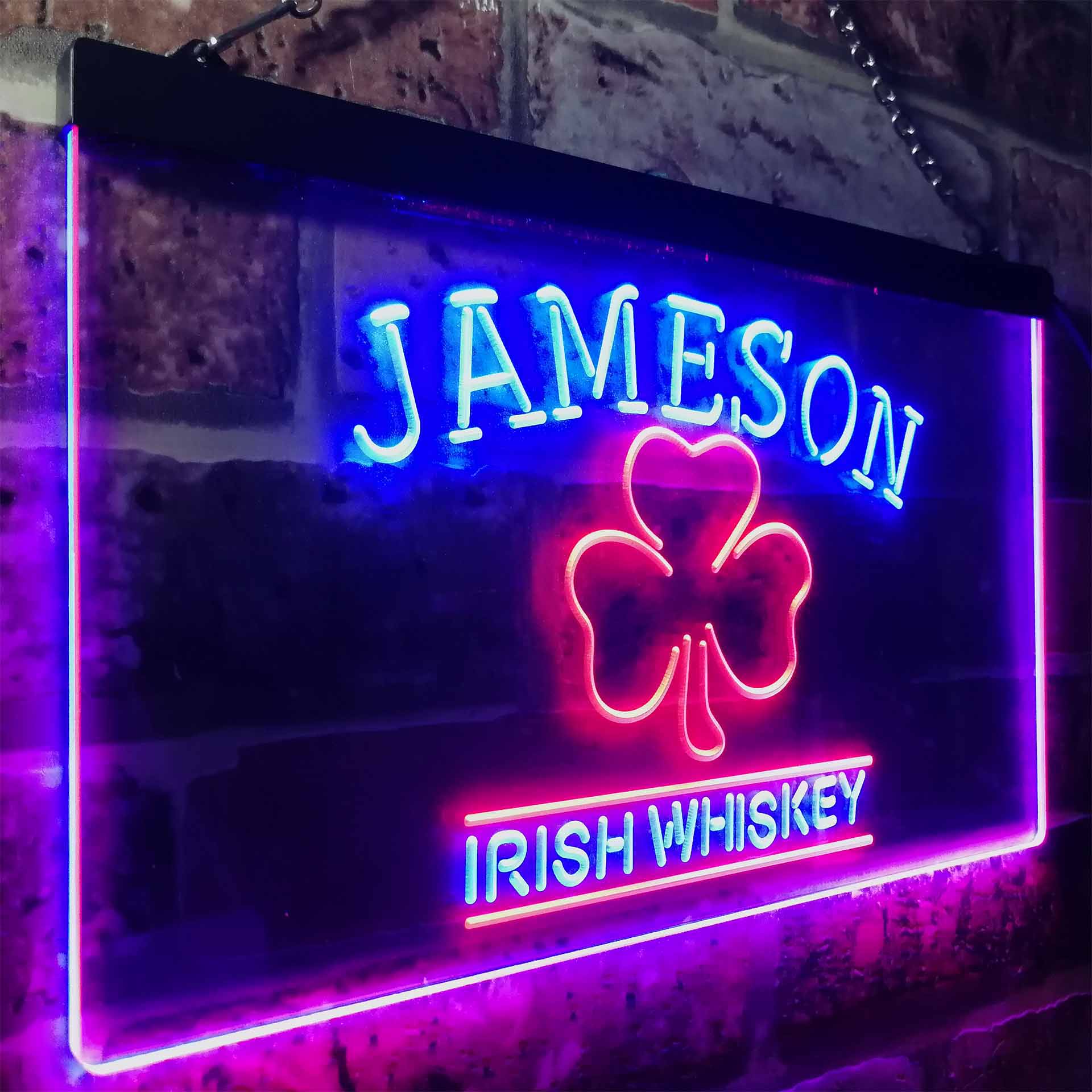 Jameson Irish Whiskey Shamrock LED Neon Sign