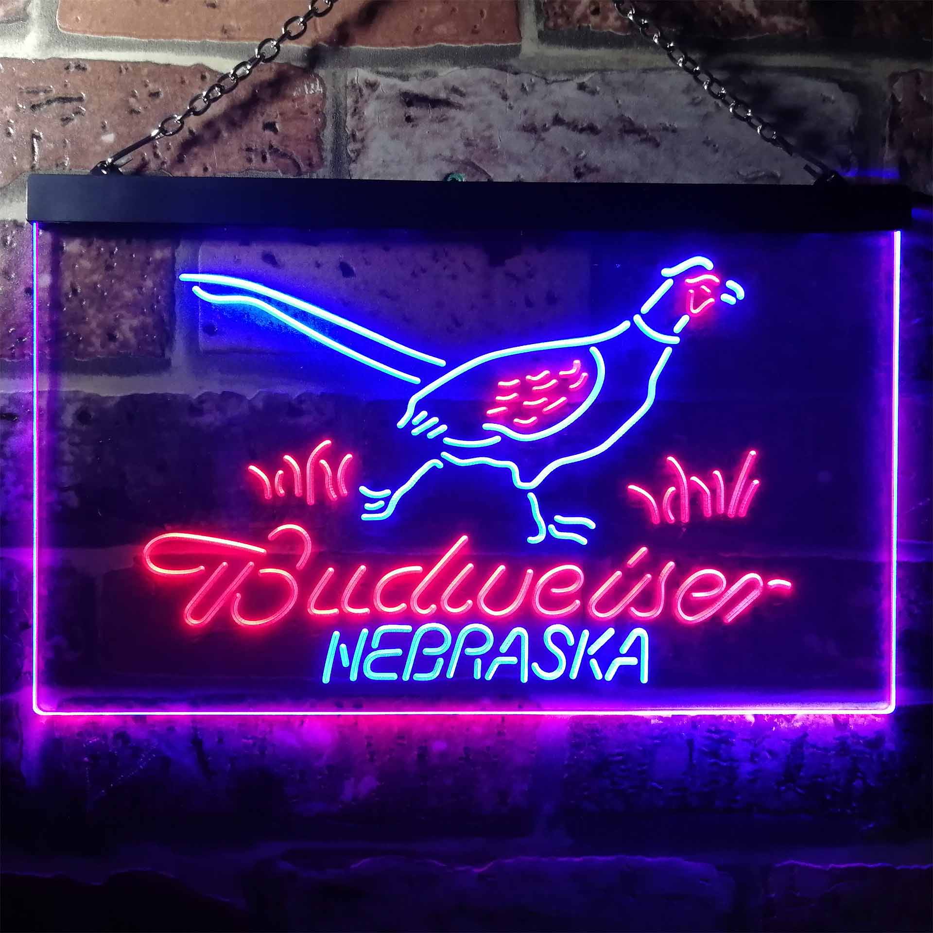 Nebraska Pheasant Hunter Budweiser's LED Neon Sign