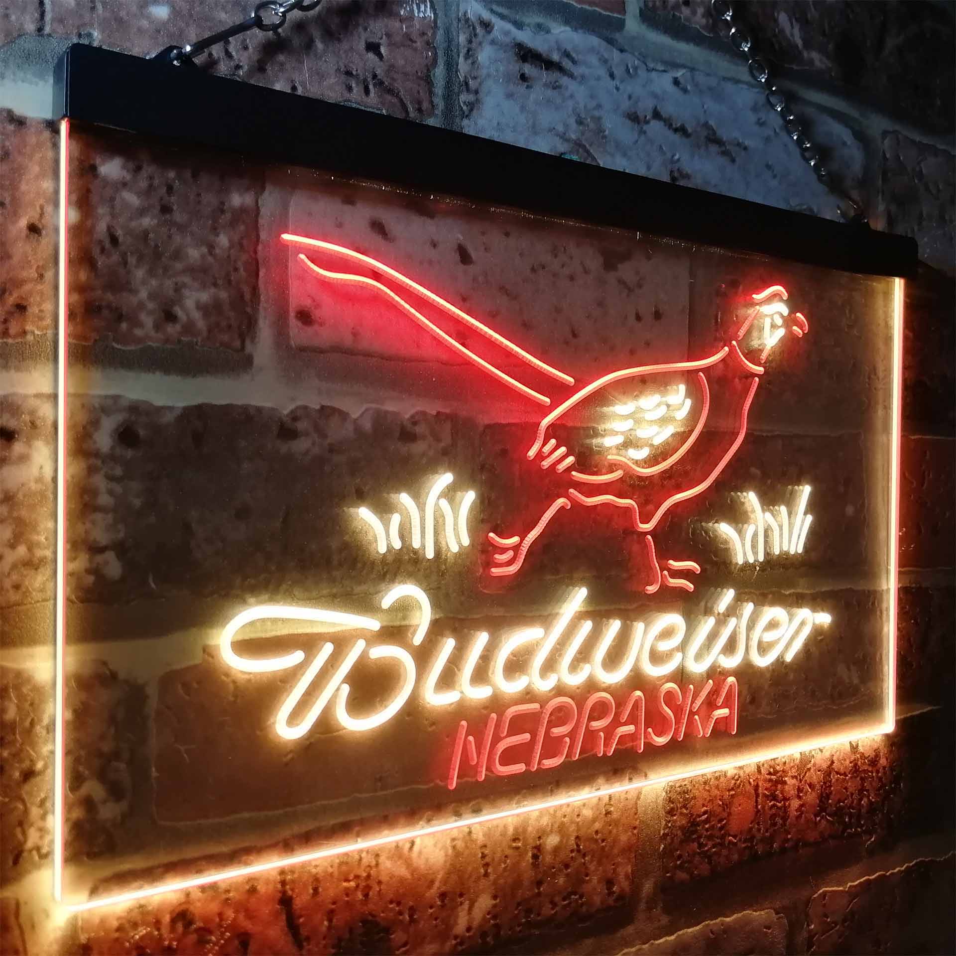 Nebraska Pheasant Hunter Budweiser's LED Neon Sign