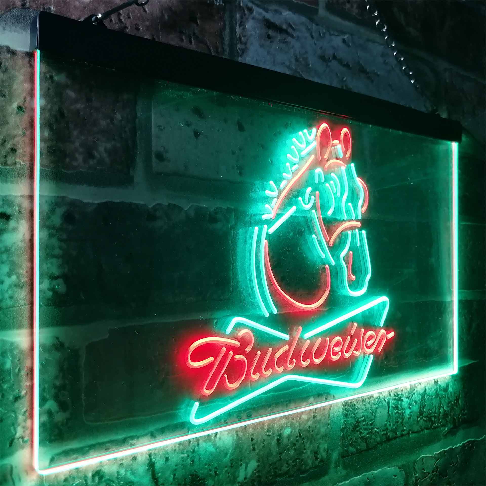 Budweiser Clydesdale Horse Head LED Neon Sign