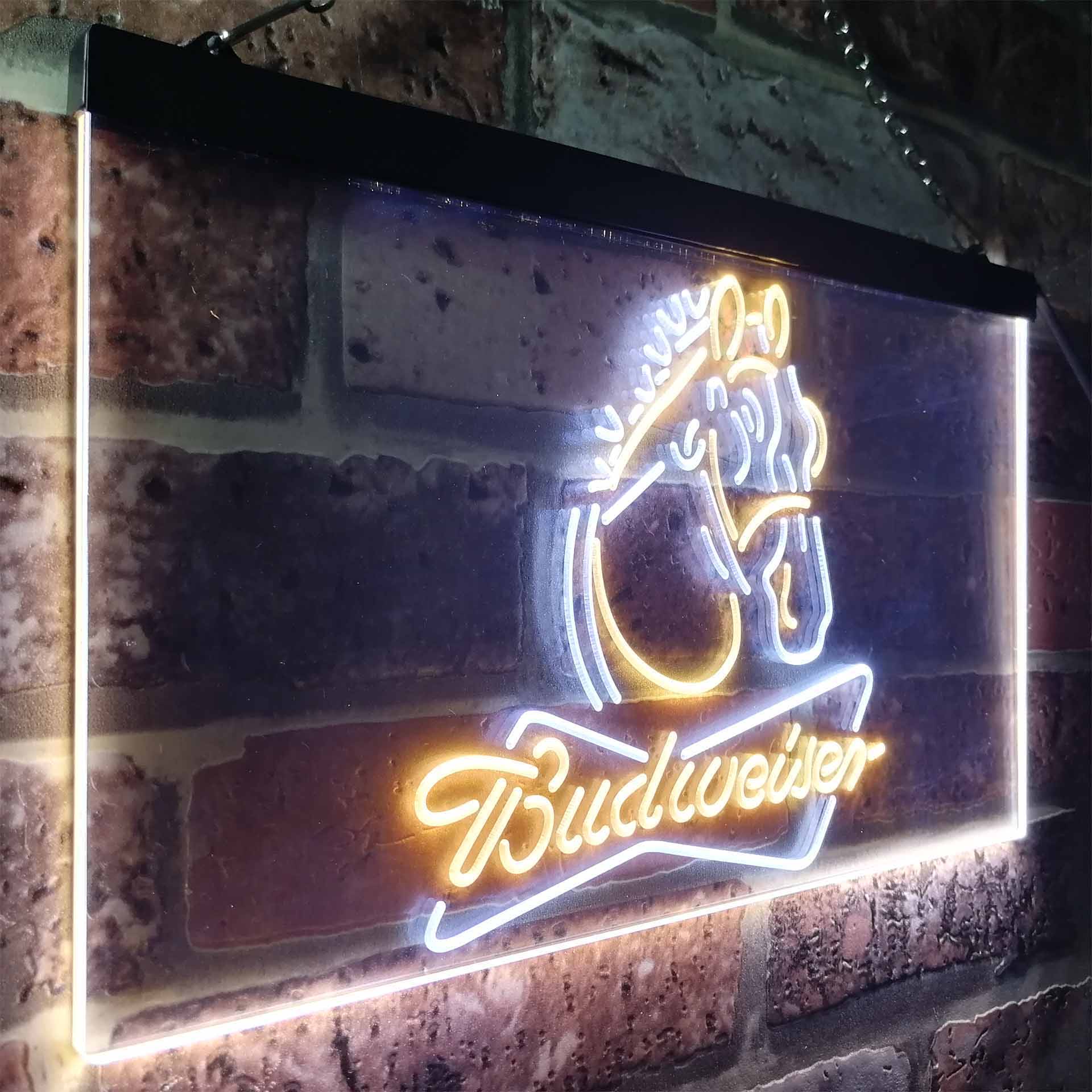 Budweiser Clydesdale Horse Head LED Neon Sign