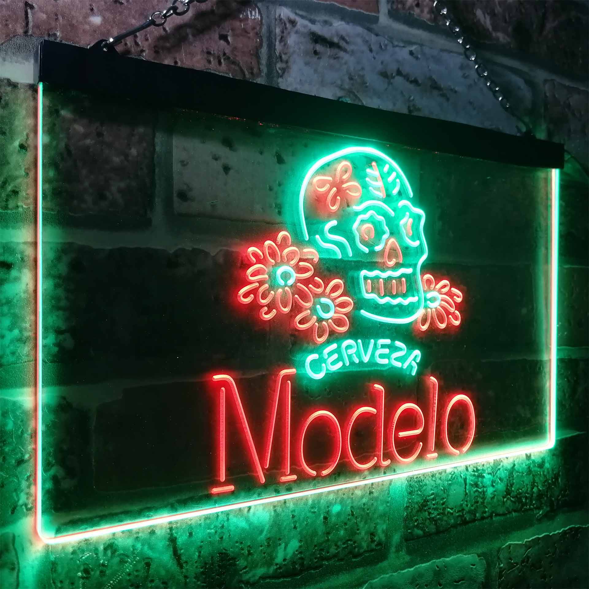 Cerveza Modelo Skull Bar LED Neon Sign