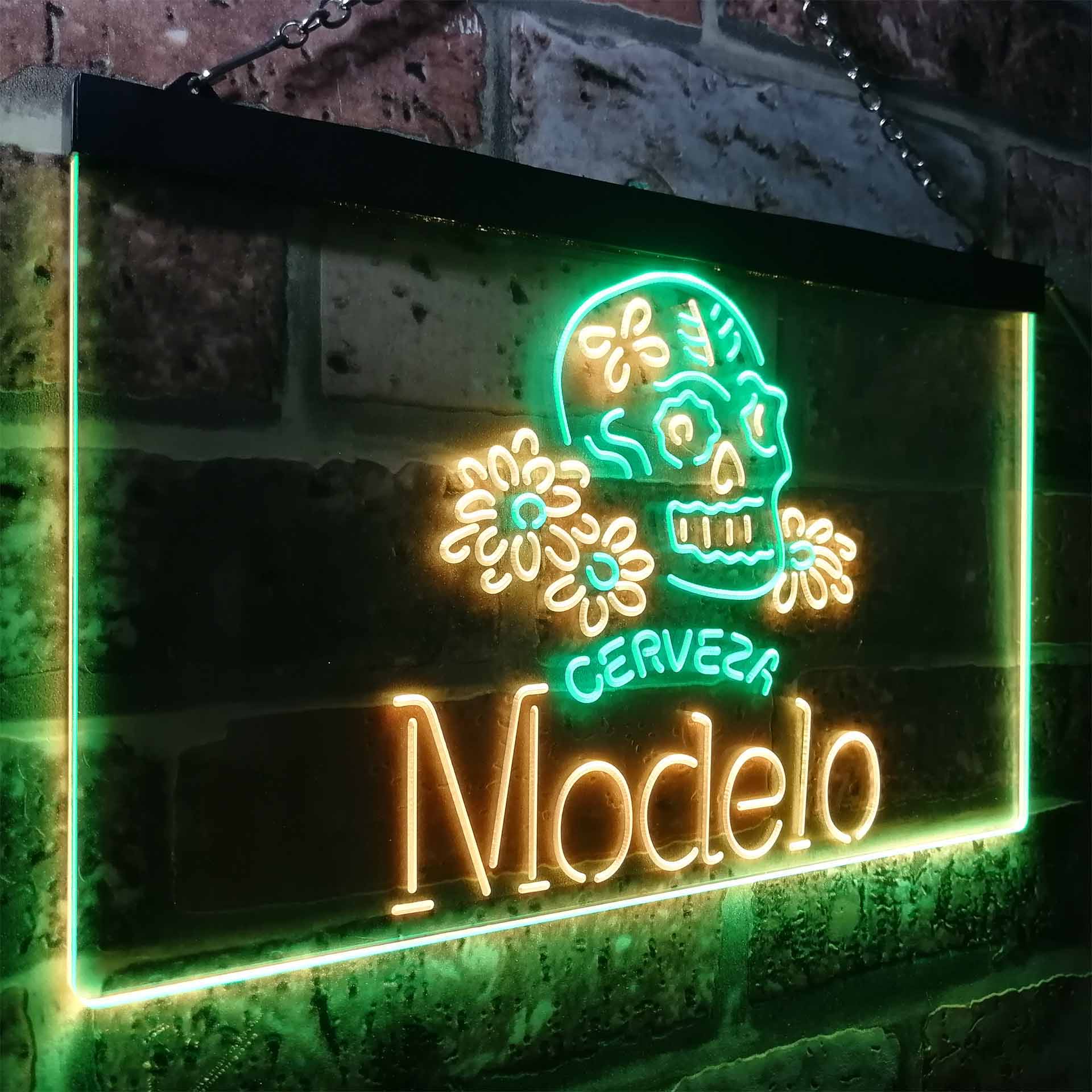 Cerveza Modelo Skull Bar LED Neon Sign