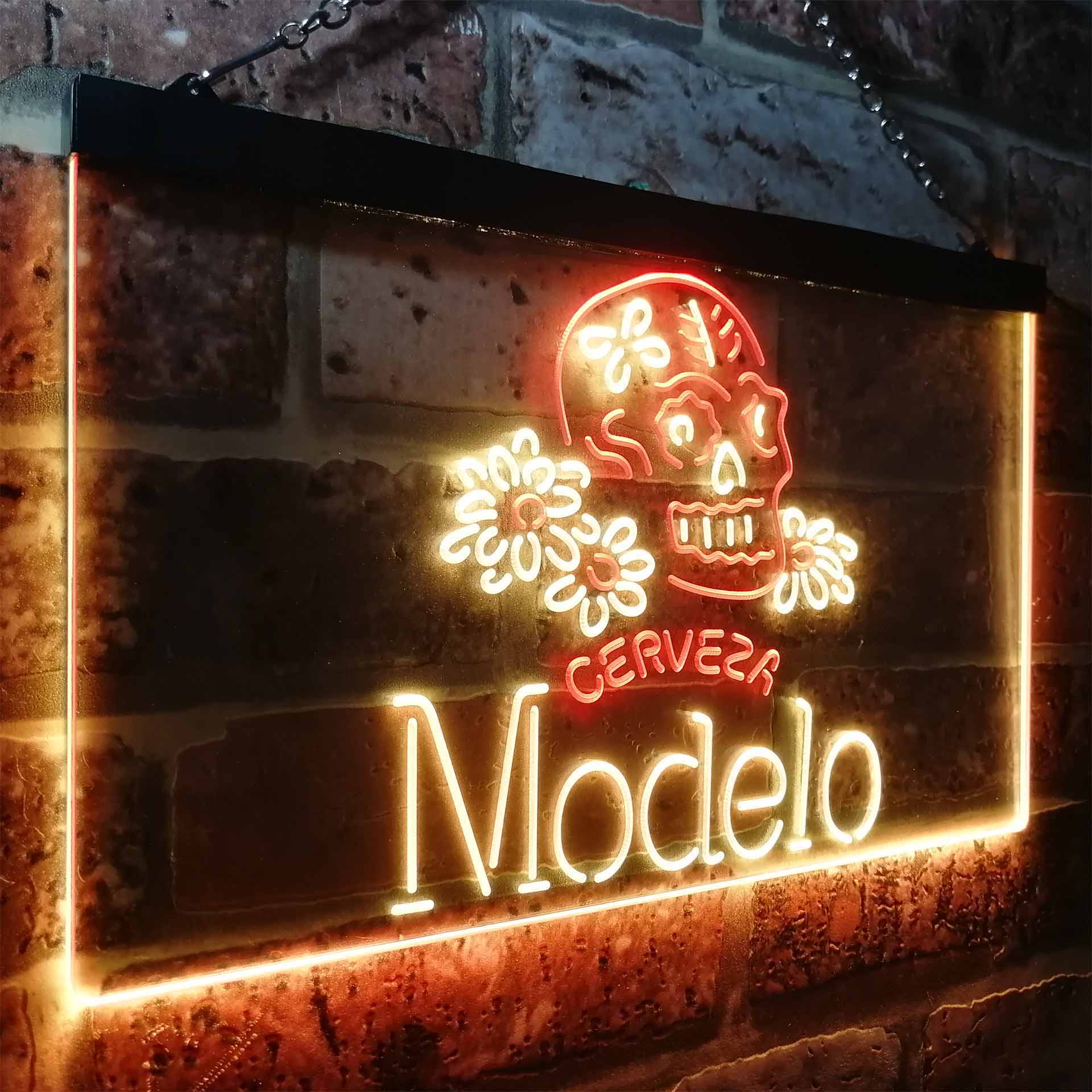 Cerveza Modelo Skull Bar LED Neon Sign