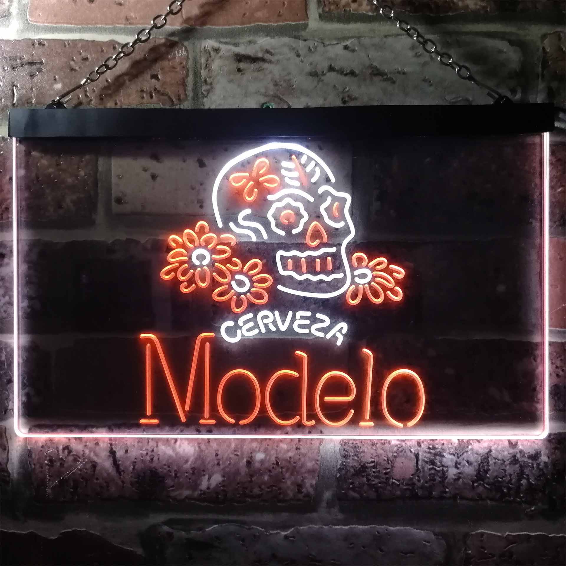 Cerveza Modelo Skull Bar LED Neon Sign