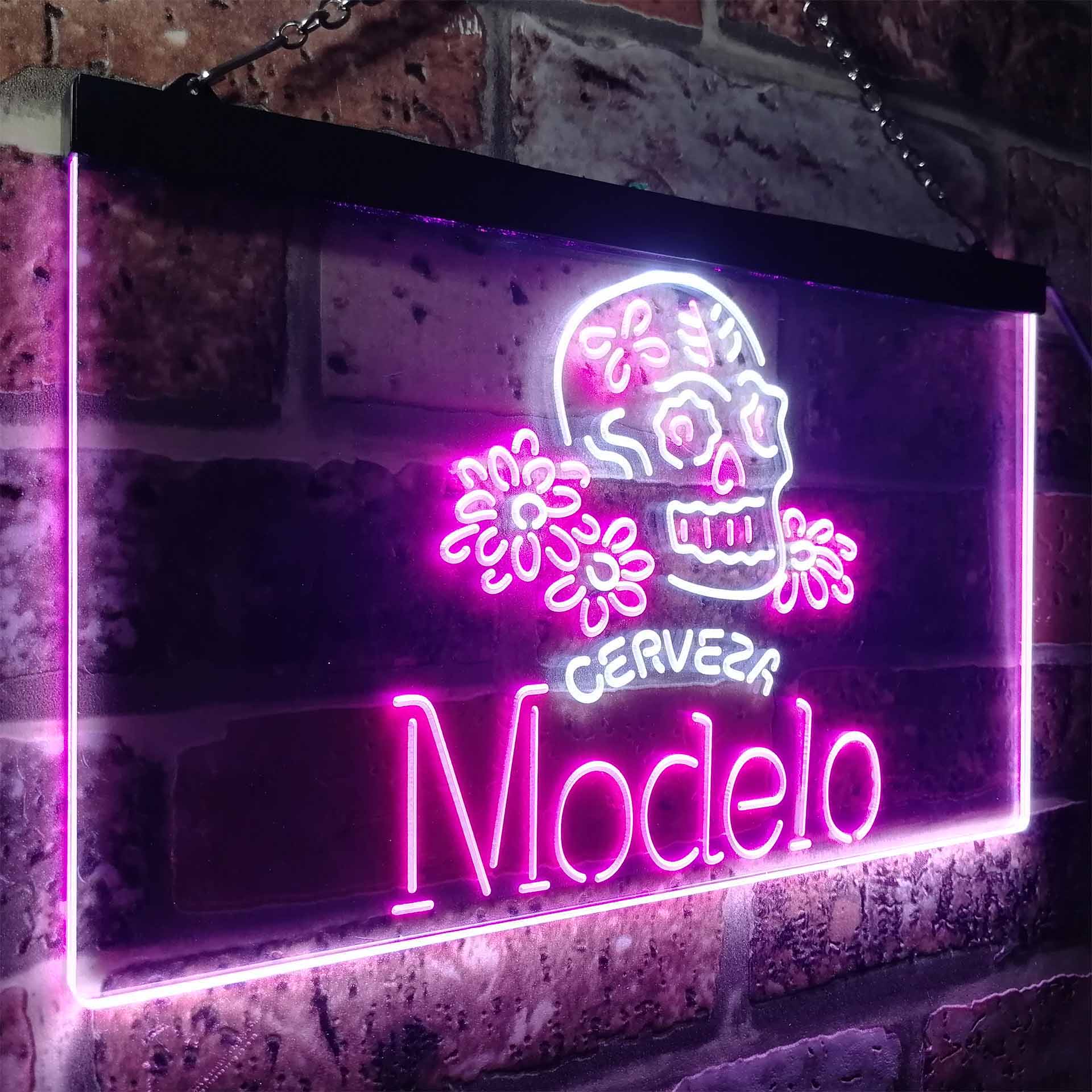 Cerveza Modelo Skull Bar LED Neon Sign