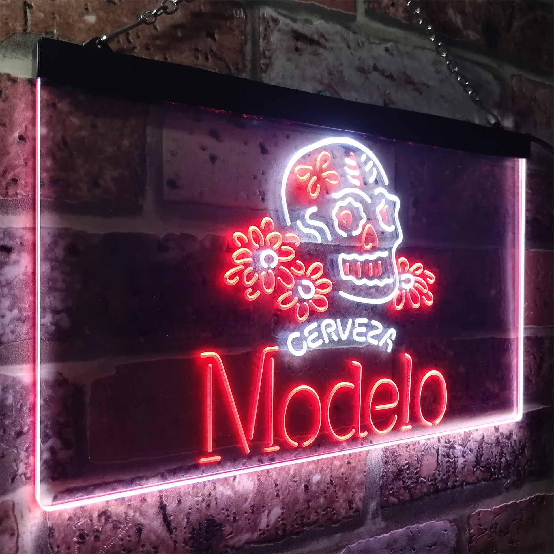 Cerveza Modelo Skull Bar LED Neon Sign