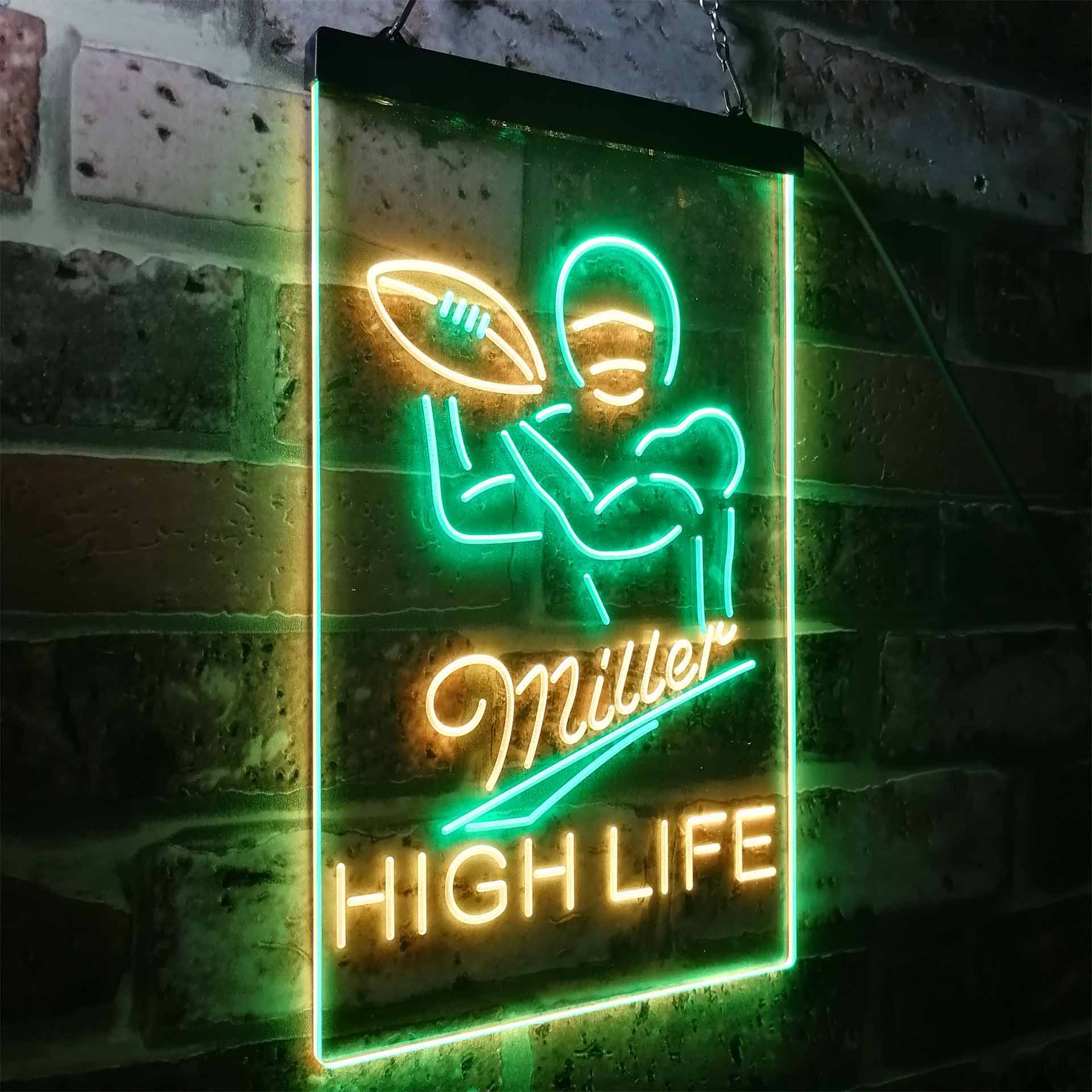 Miller Lite High Life Football LED Neon Sign