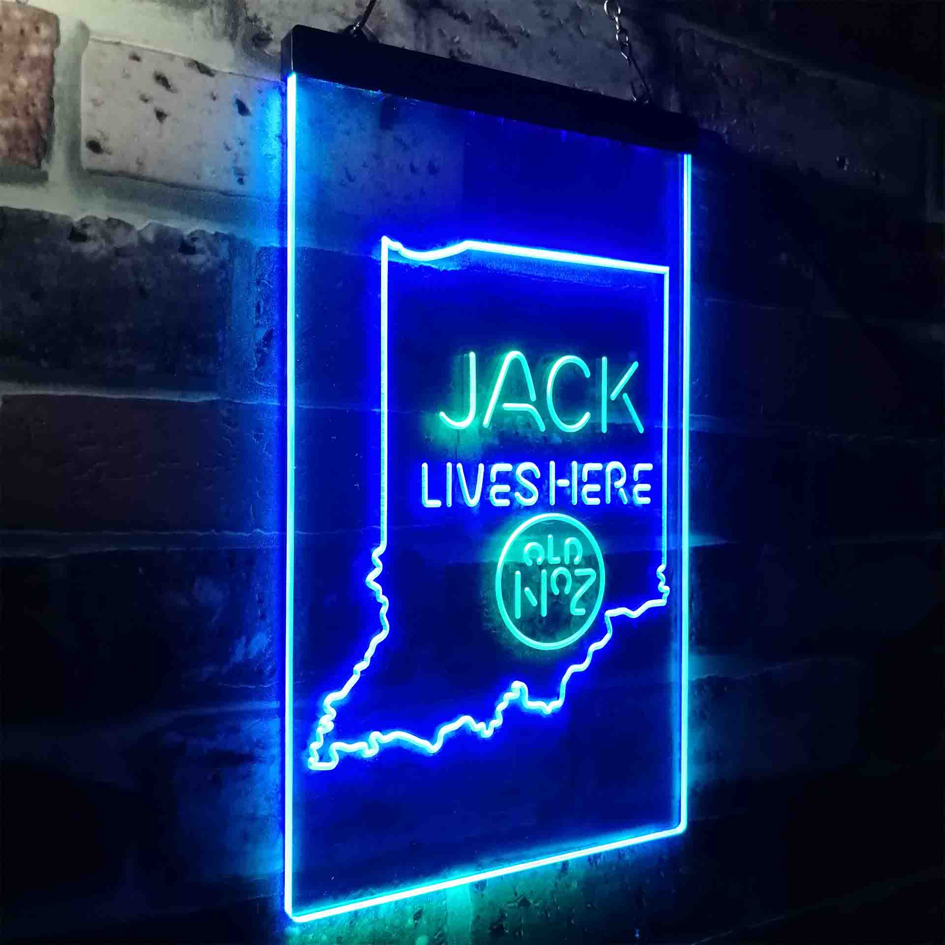 Indiana Jack Lives Here LED Neon Sign