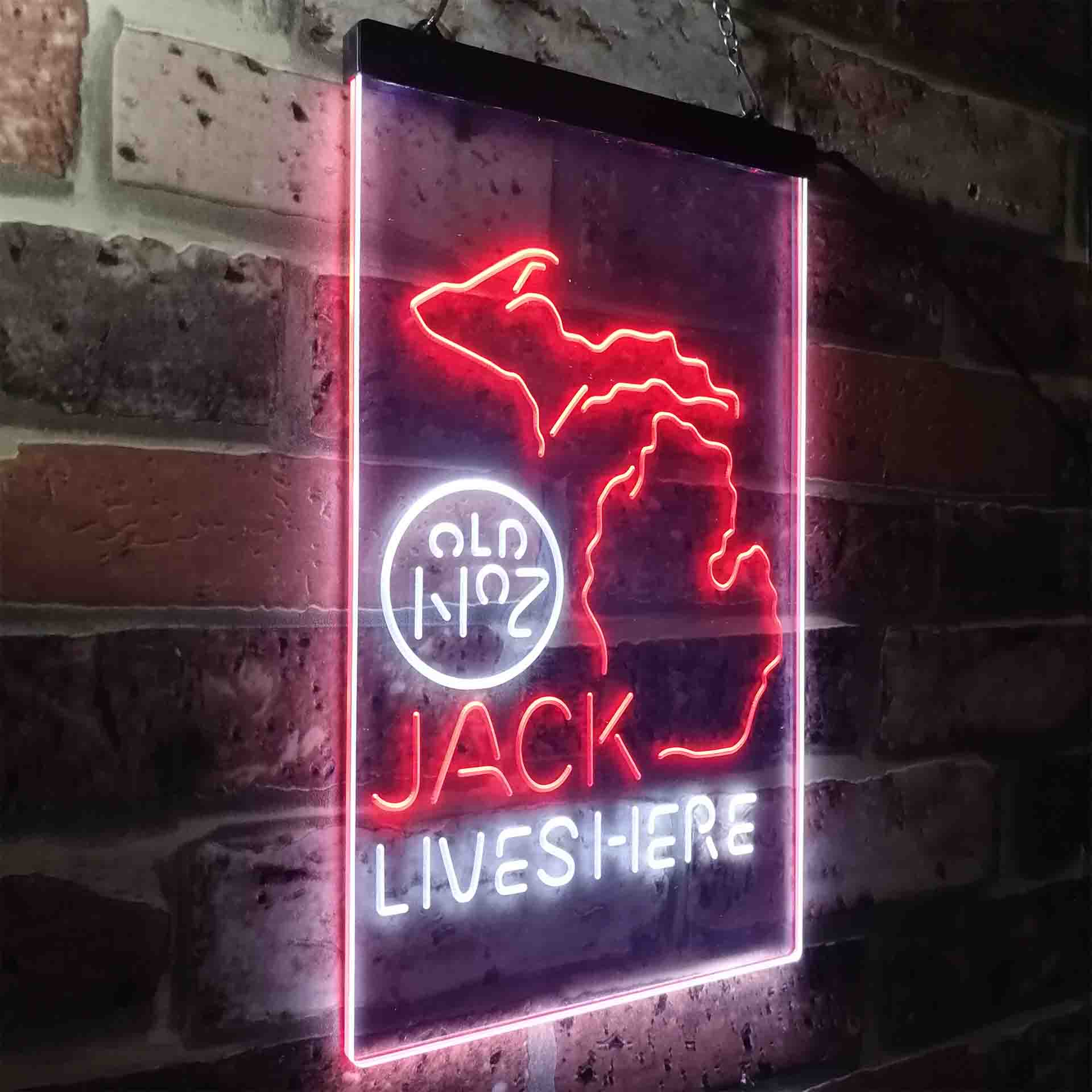 Michigan Jack Lives Here LED Neon Sign