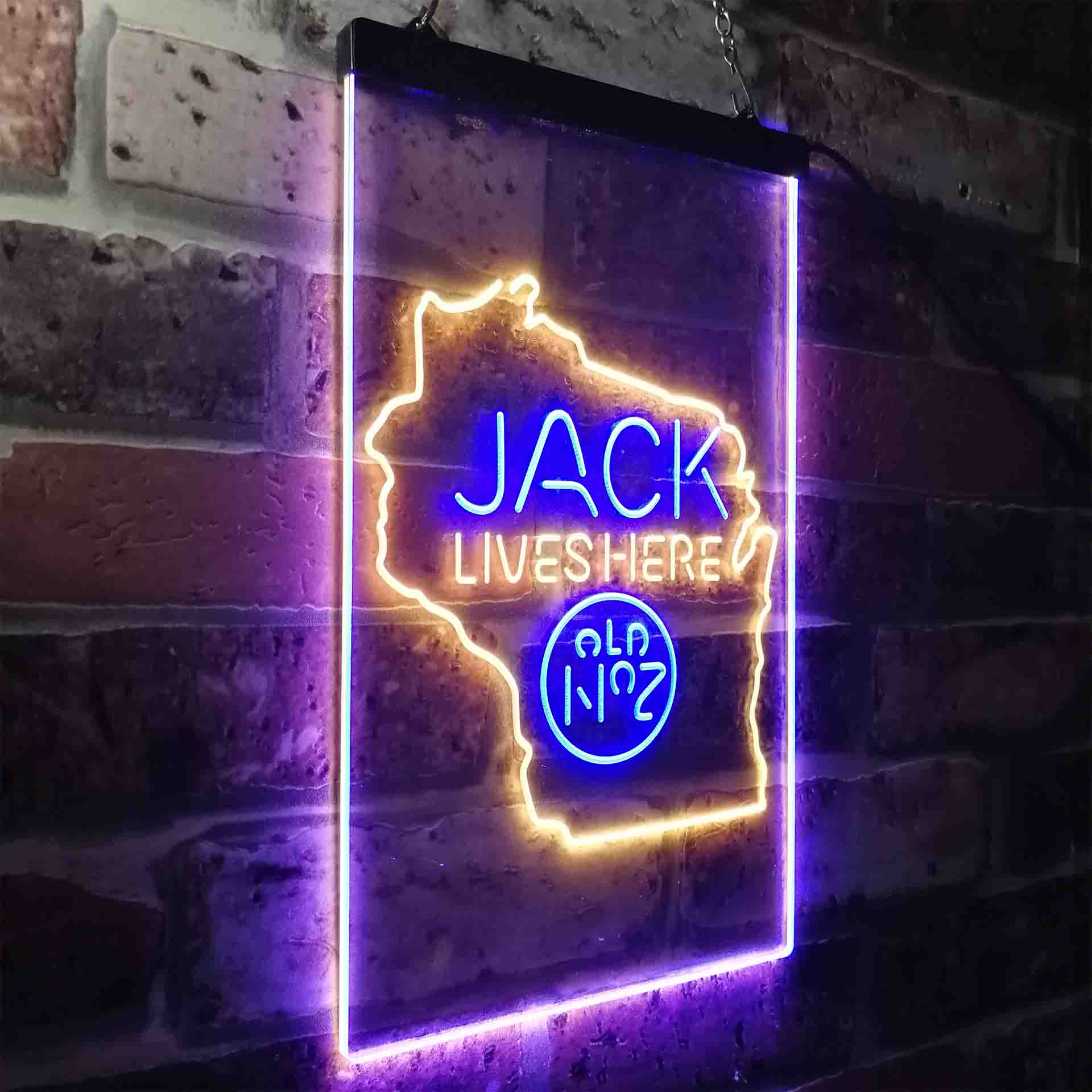 Wisconisin Jack Lives Here LED Neon Sign