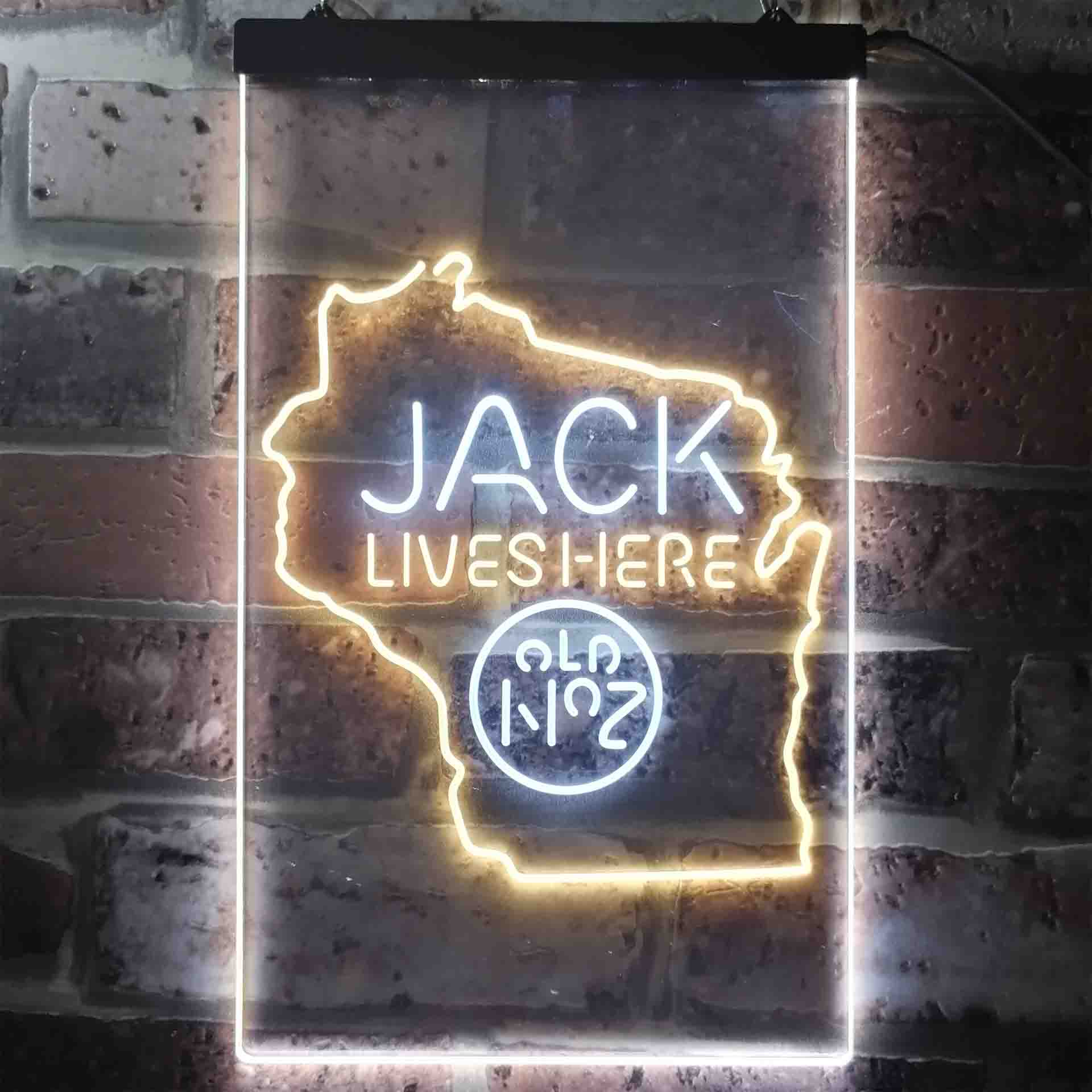 Wisconisin Jack Lives Here LED Neon Sign