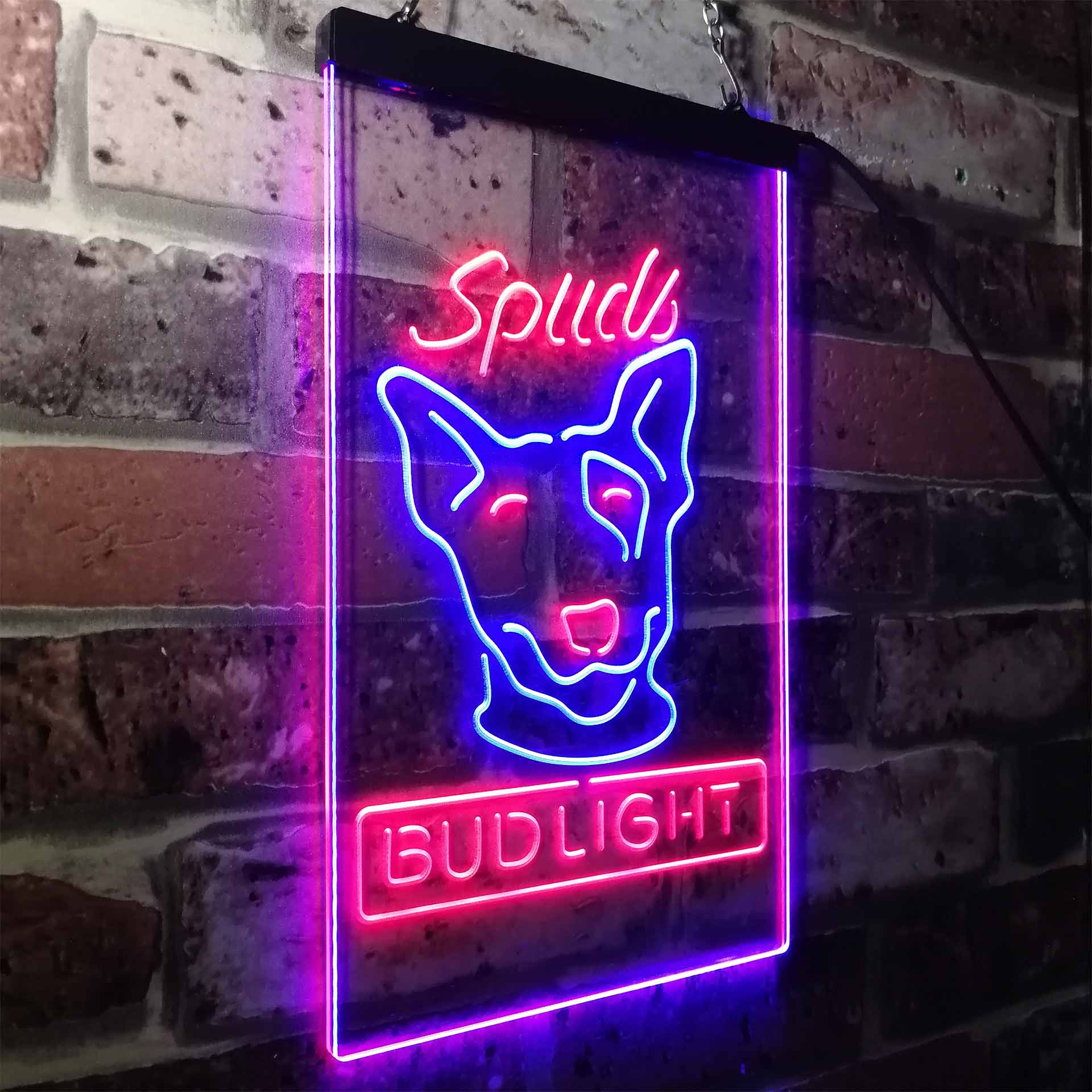 Drink Up Spuds Mackenzie Bud Light LED Neon Sign