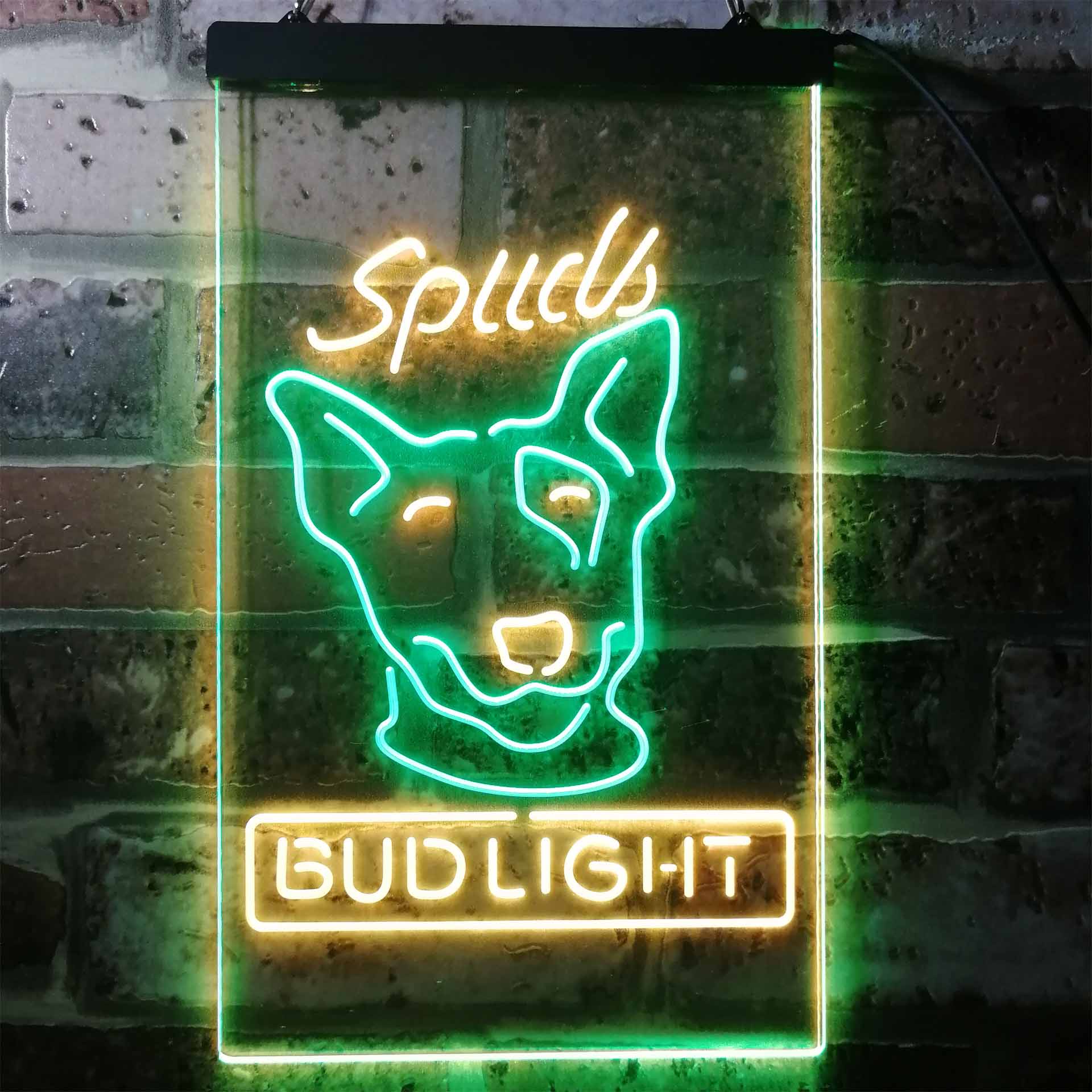 Drink Up Spuds Mackenzie Bud Light LED Neon Sign