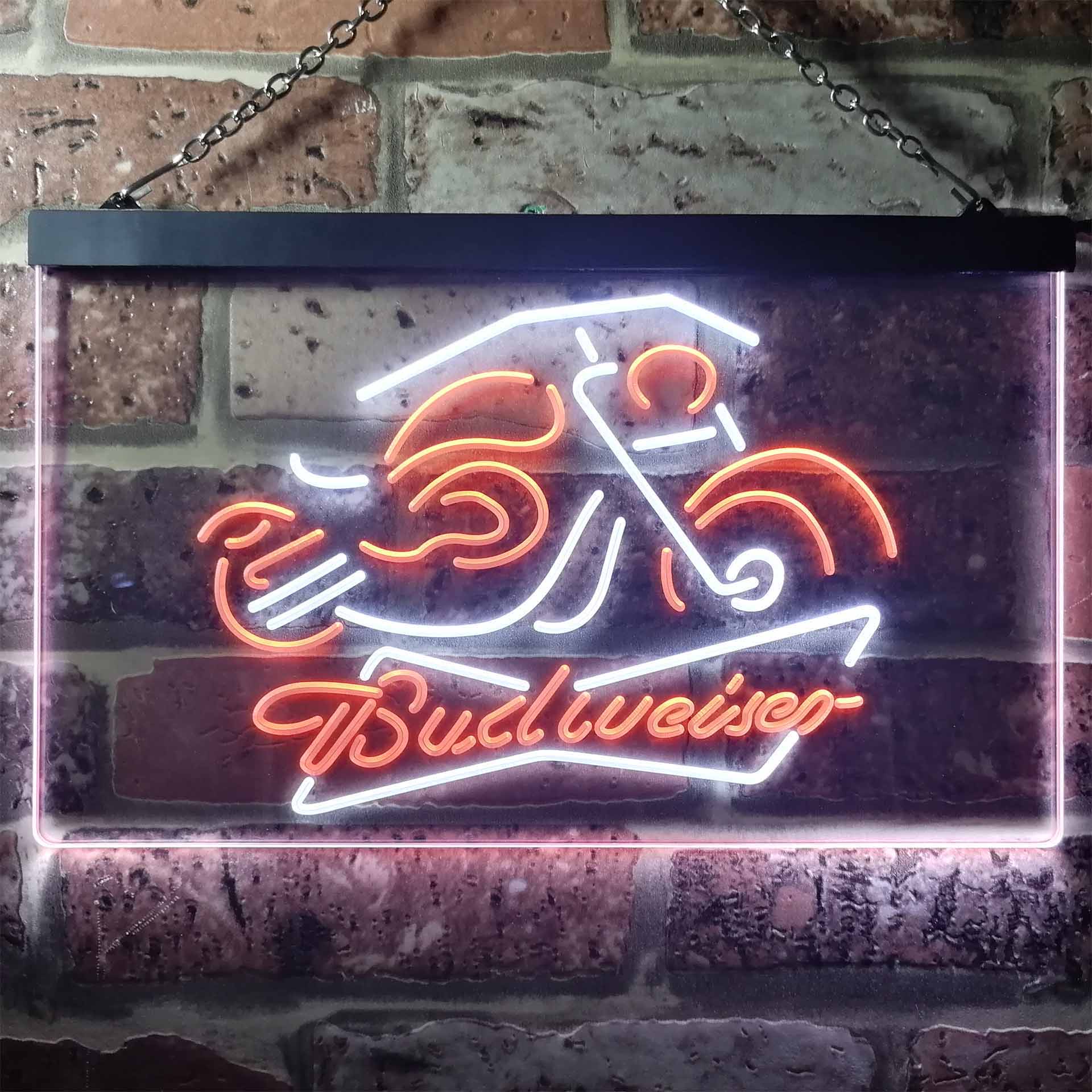 Budweiser Beer Motorcycle LED Neon Sign