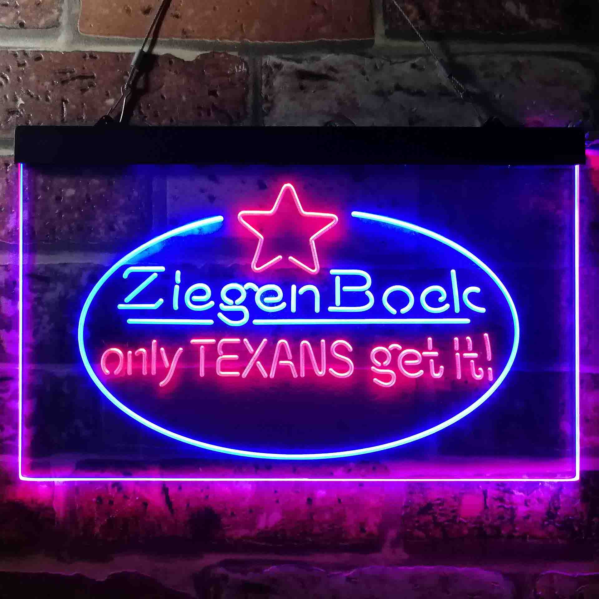 ZiegenBock Amber Only Texans Get it LED Neon Sign