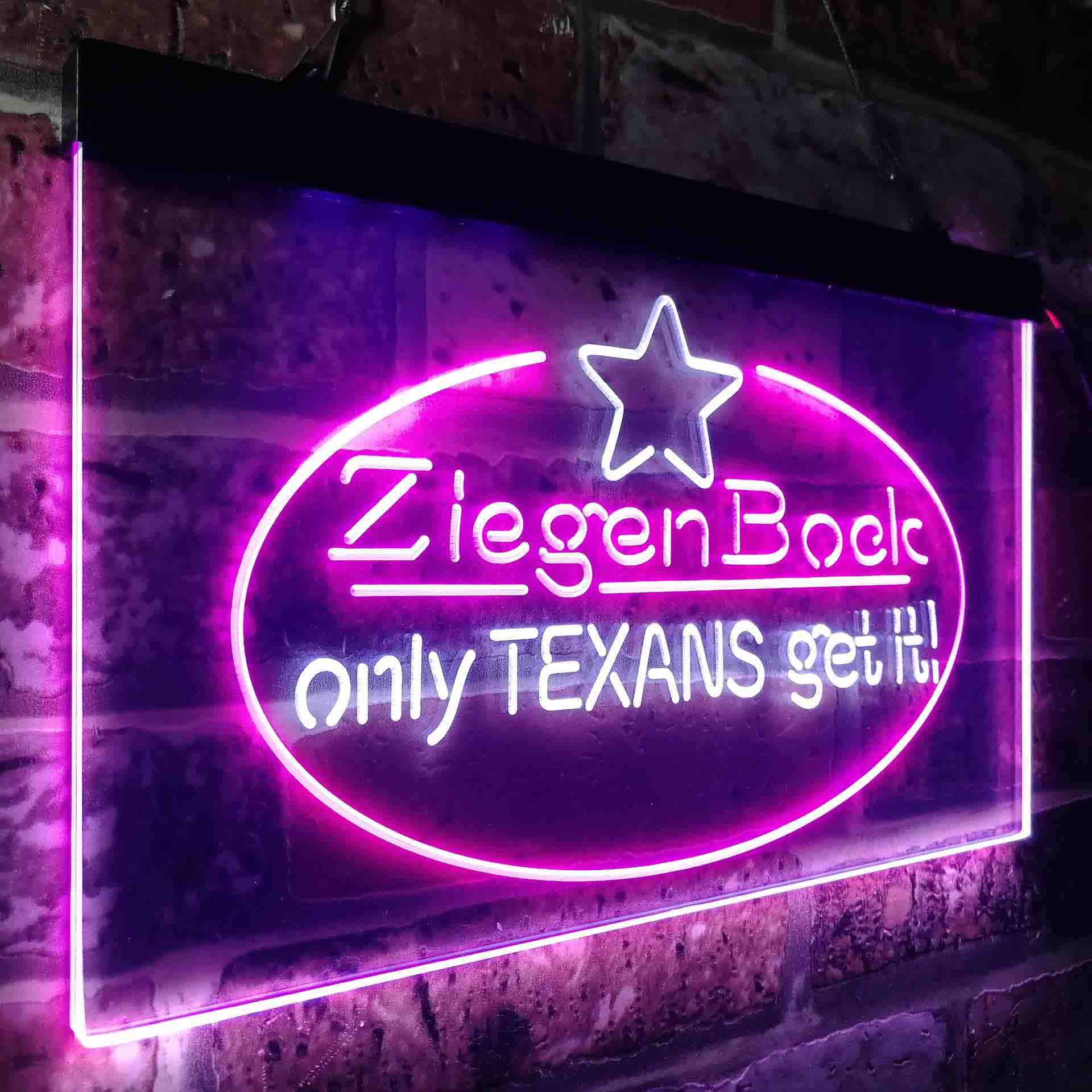 ZiegenBock Amber Only Texans Get it LED Neon Sign