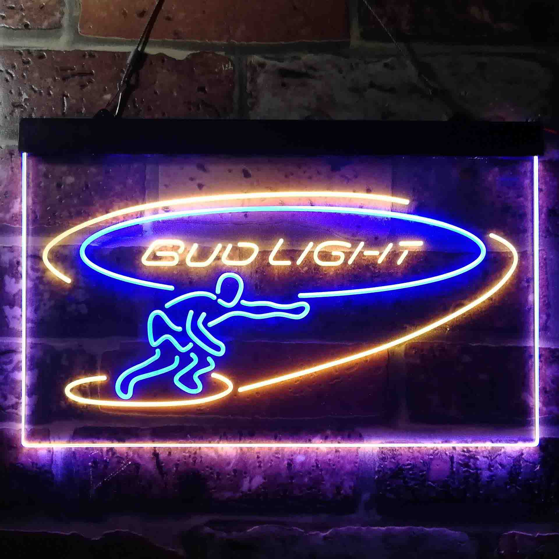 Bud Light Surf Snowboarder LED Neon Sign
