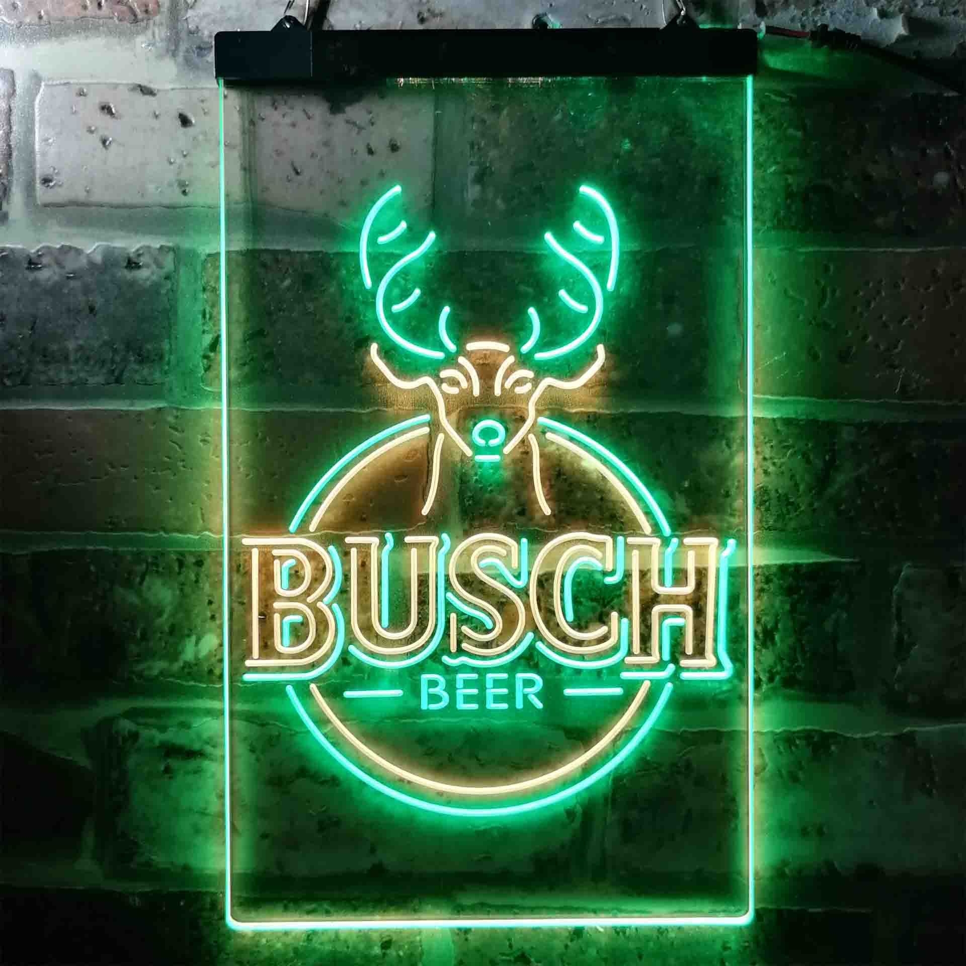 Buschs Beer Deer Vertical Circle LED Neon Sign
