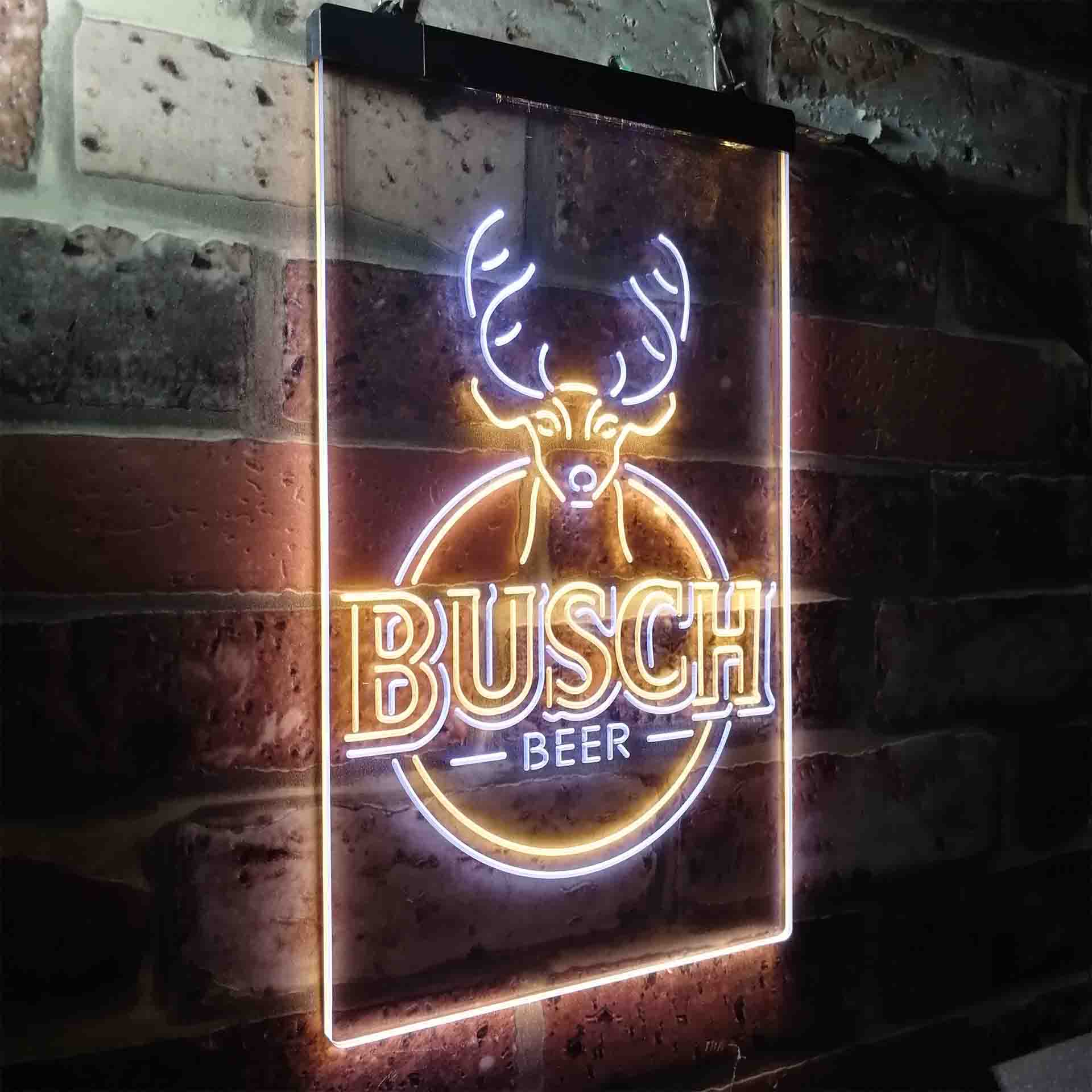 Buschs Beer Deer Vertical Circle LED Neon Sign