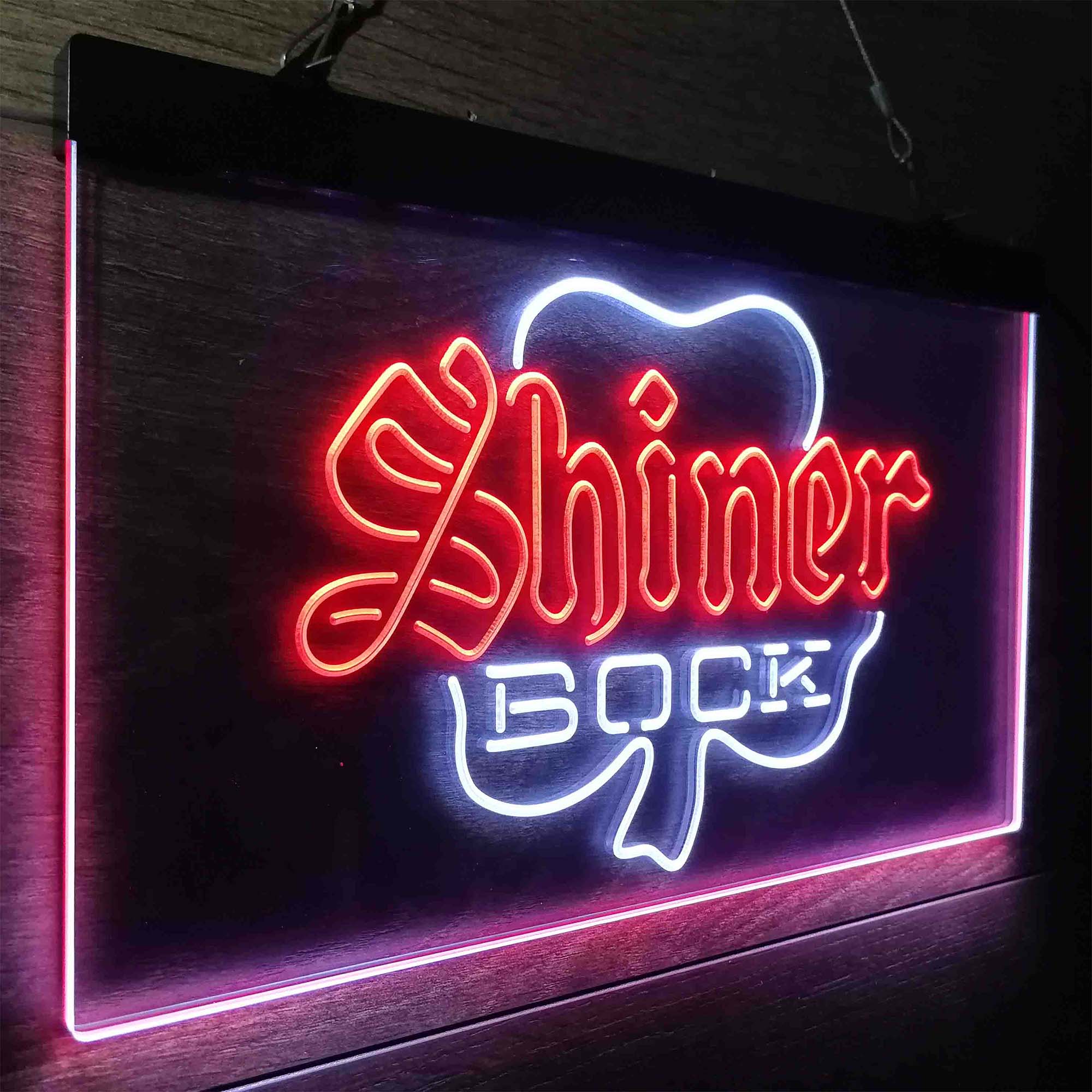 Shiner Bock Shamrock LED Neon Sign