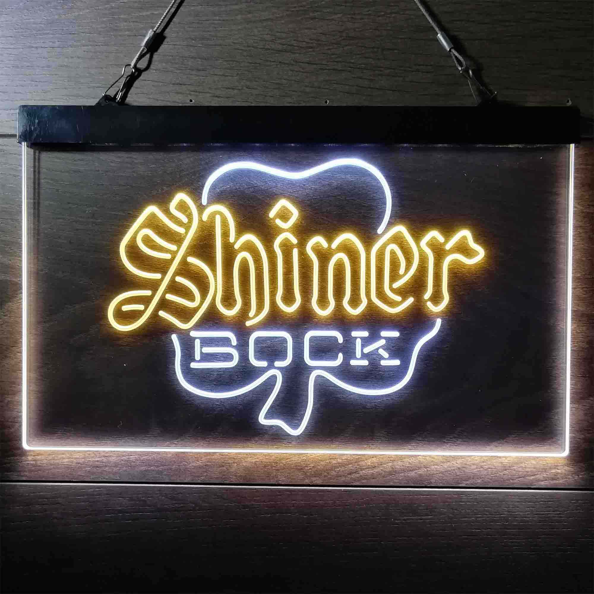 Shiner Bock Shamrock LED Neon Sign