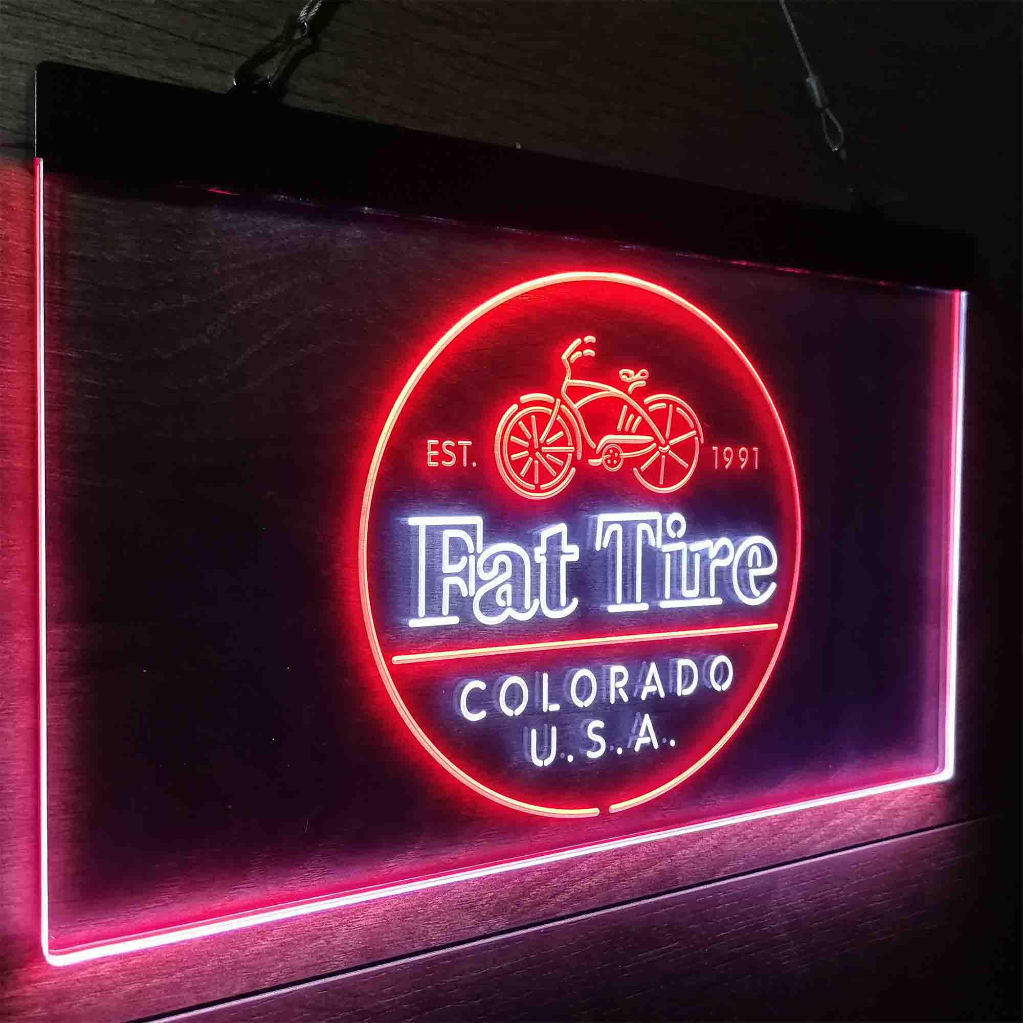 Fat Tire Est. 1991 Colorado USA LED Neon Sign