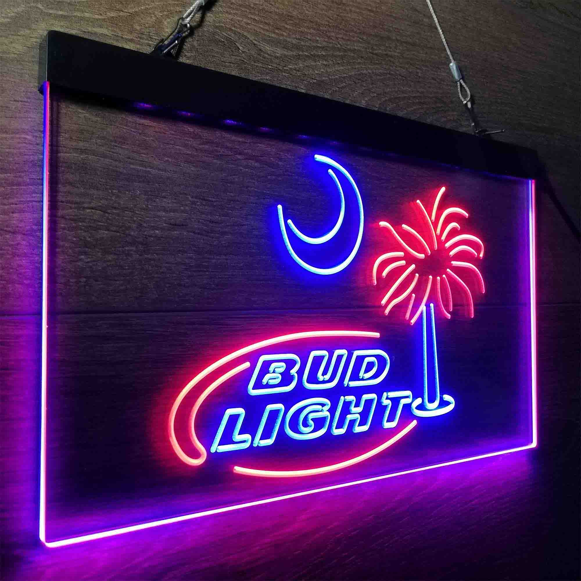 Bud Light Palm Tree Bar Decoration Gifts LED Neon Sign
