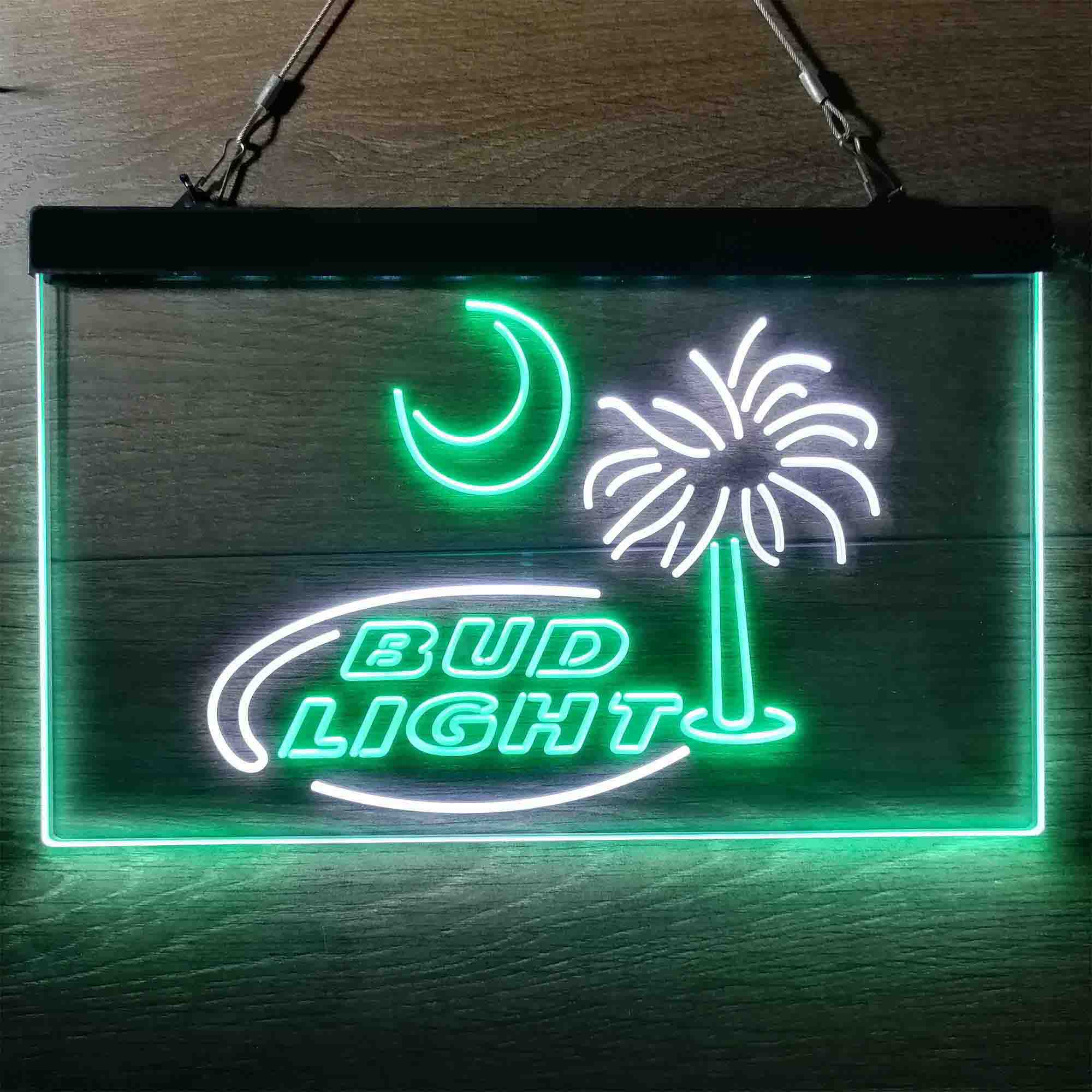 Bud Light Palm Tree Bar Decoration Gifts LED Neon Sign