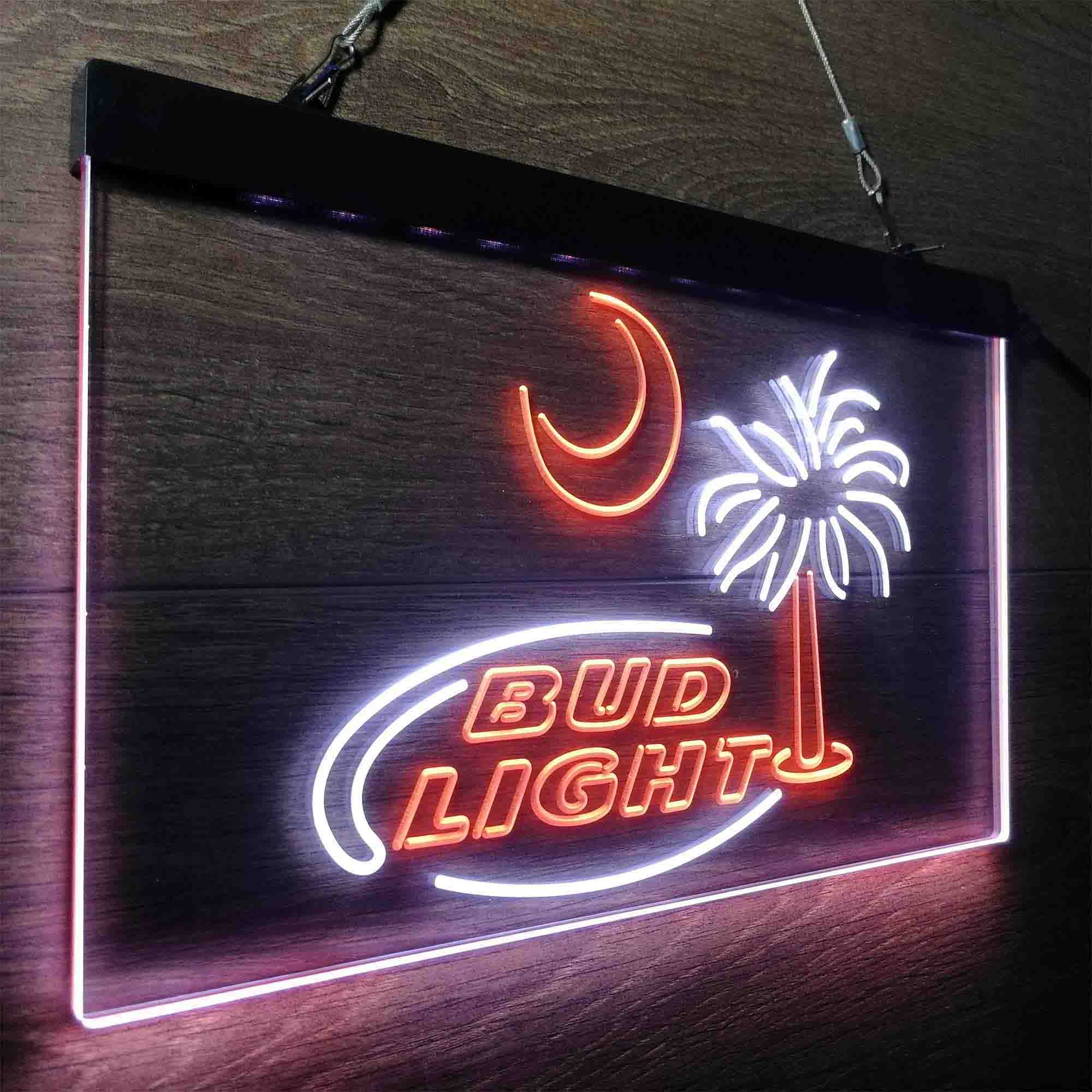Buds Led Neon Light Palm Tree Sun Beer Bar Decoration Gifts LED Neon Sign