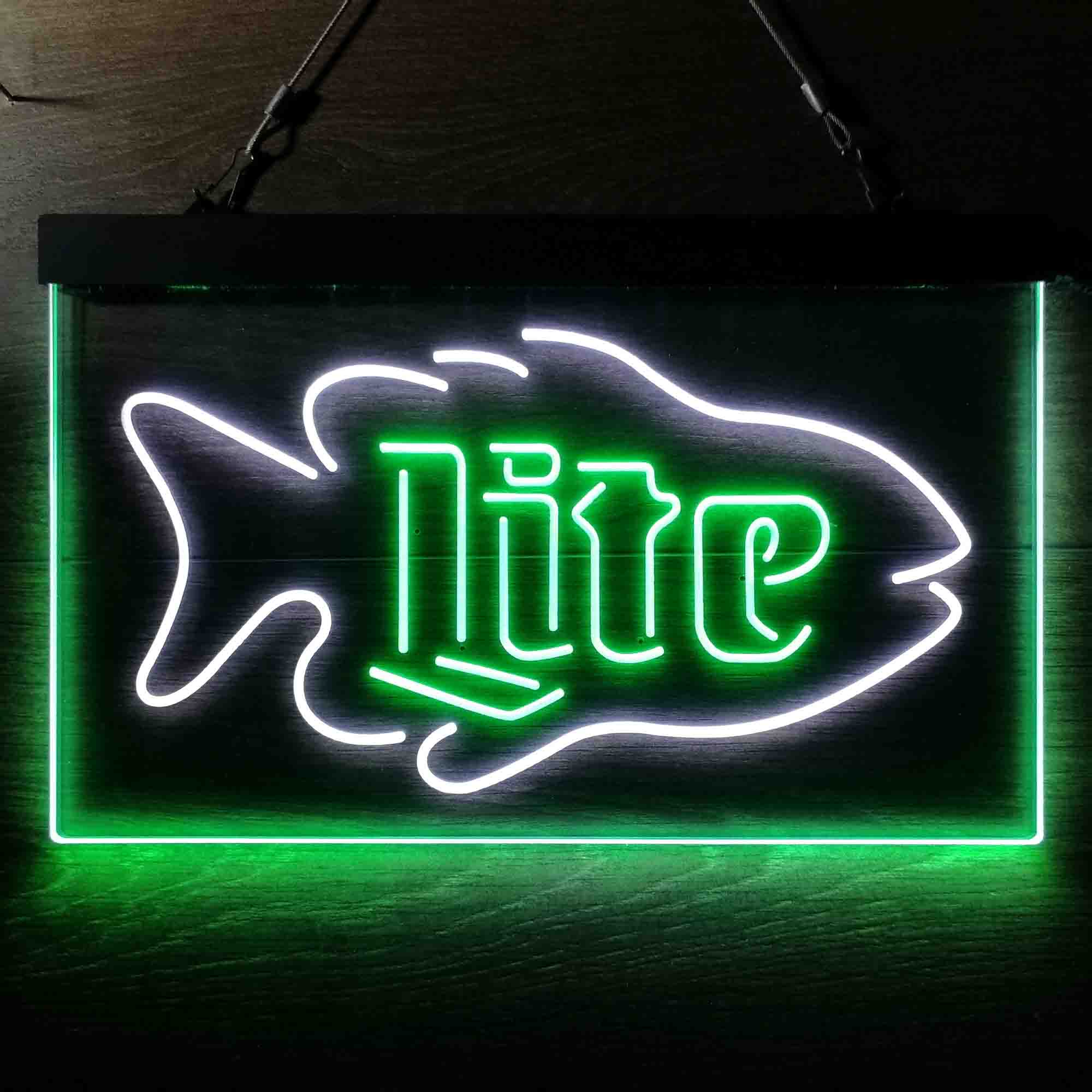 Miller Lite Salmon Fish LED Neon Sign