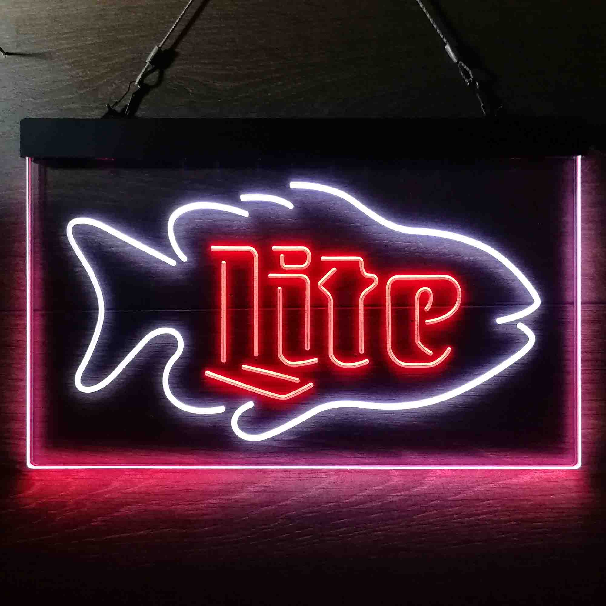 Miller Lite Salmon Fish LED Neon Sign