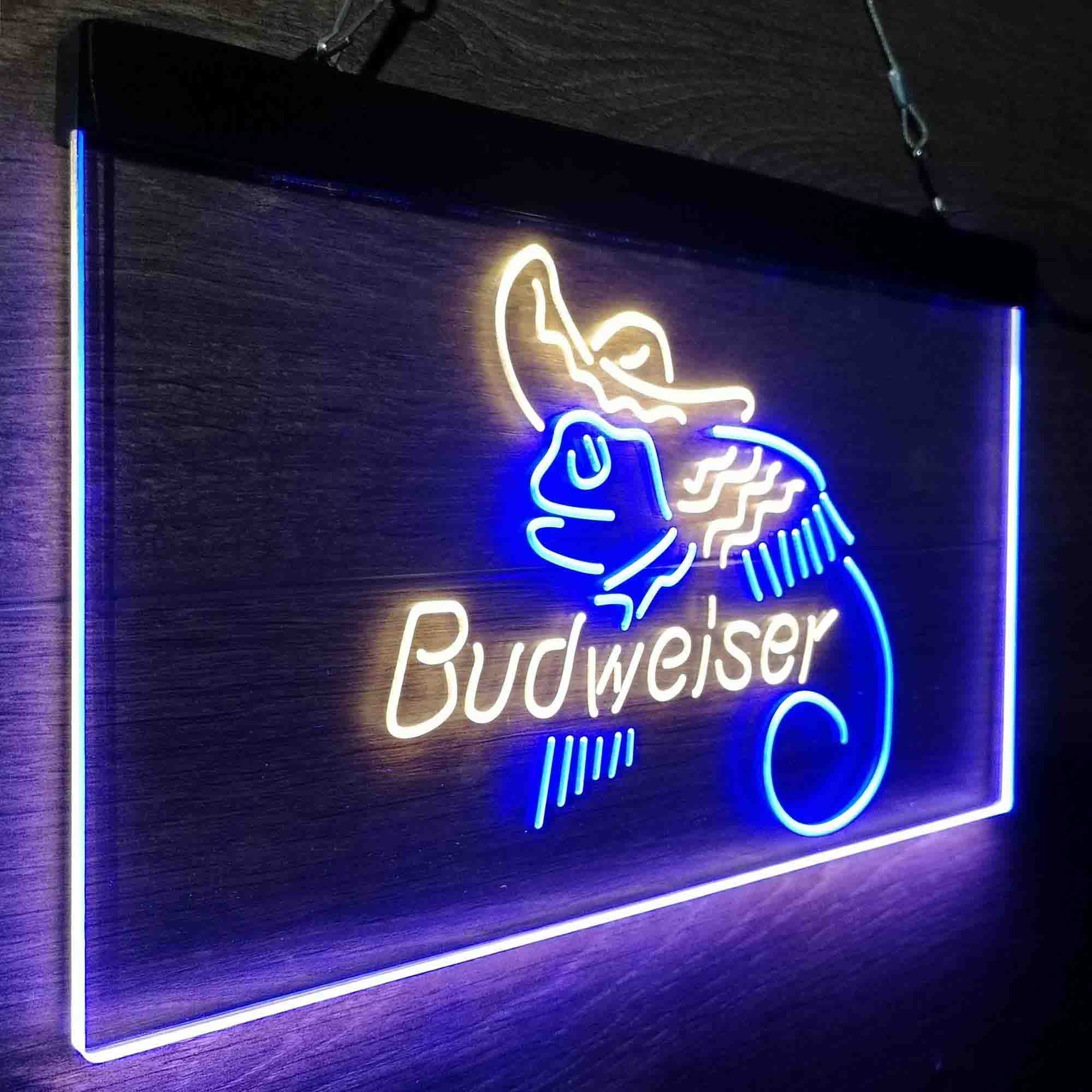 Budweiser Lizard Cowboys Mexico LED Neon Sign