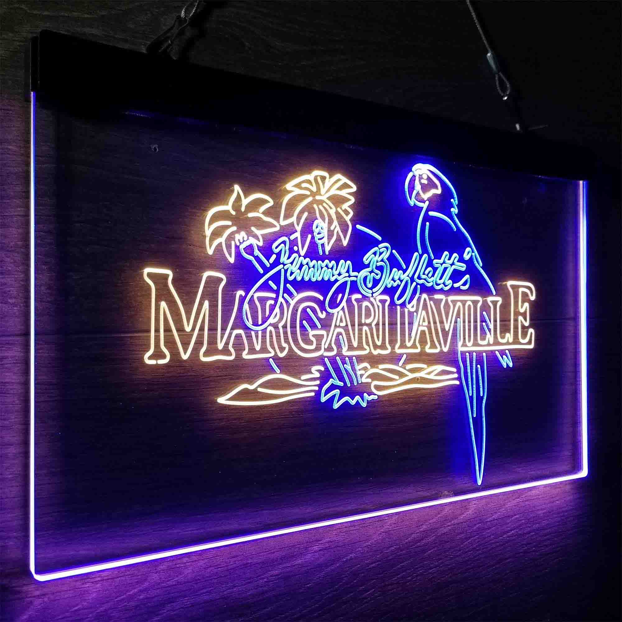 Margaritavilles Jimmys Buffetts Parrot LED Neon Sign