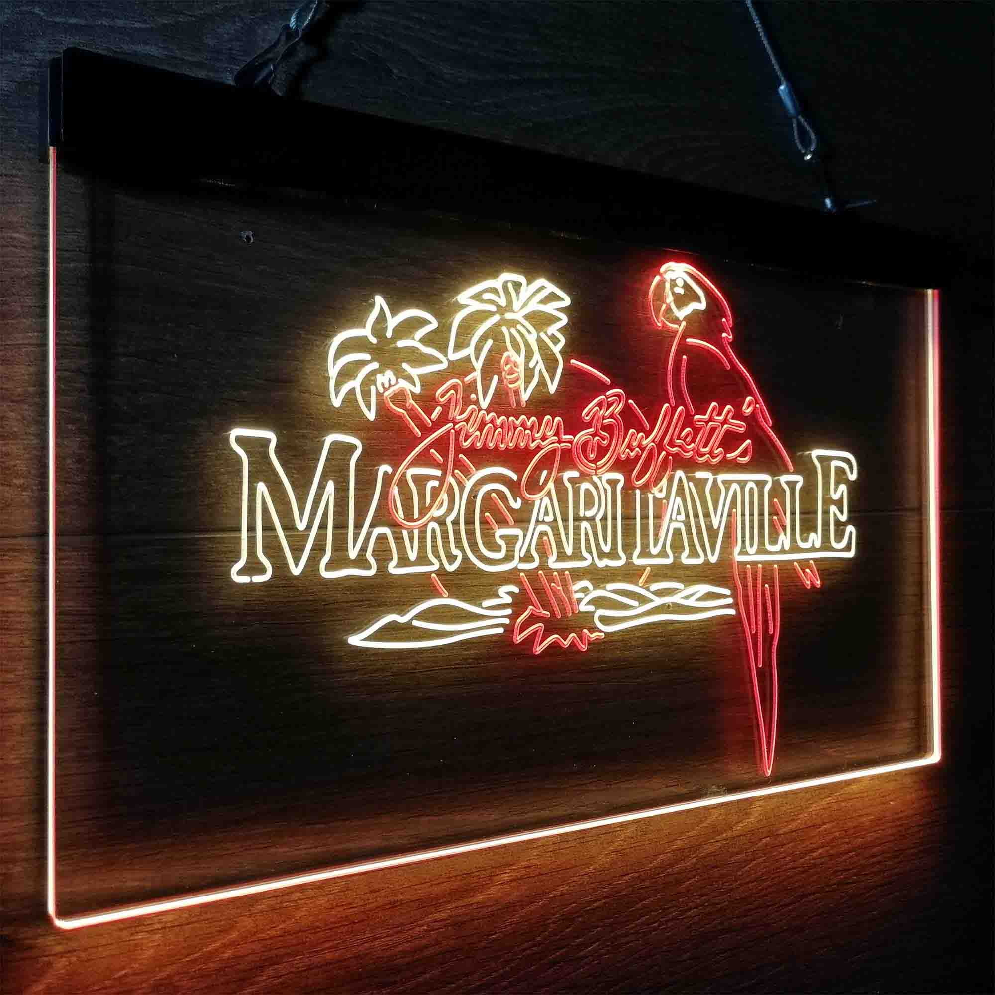 Margaritavilles Jimmys Buffetts Parrot LED Neon Sign