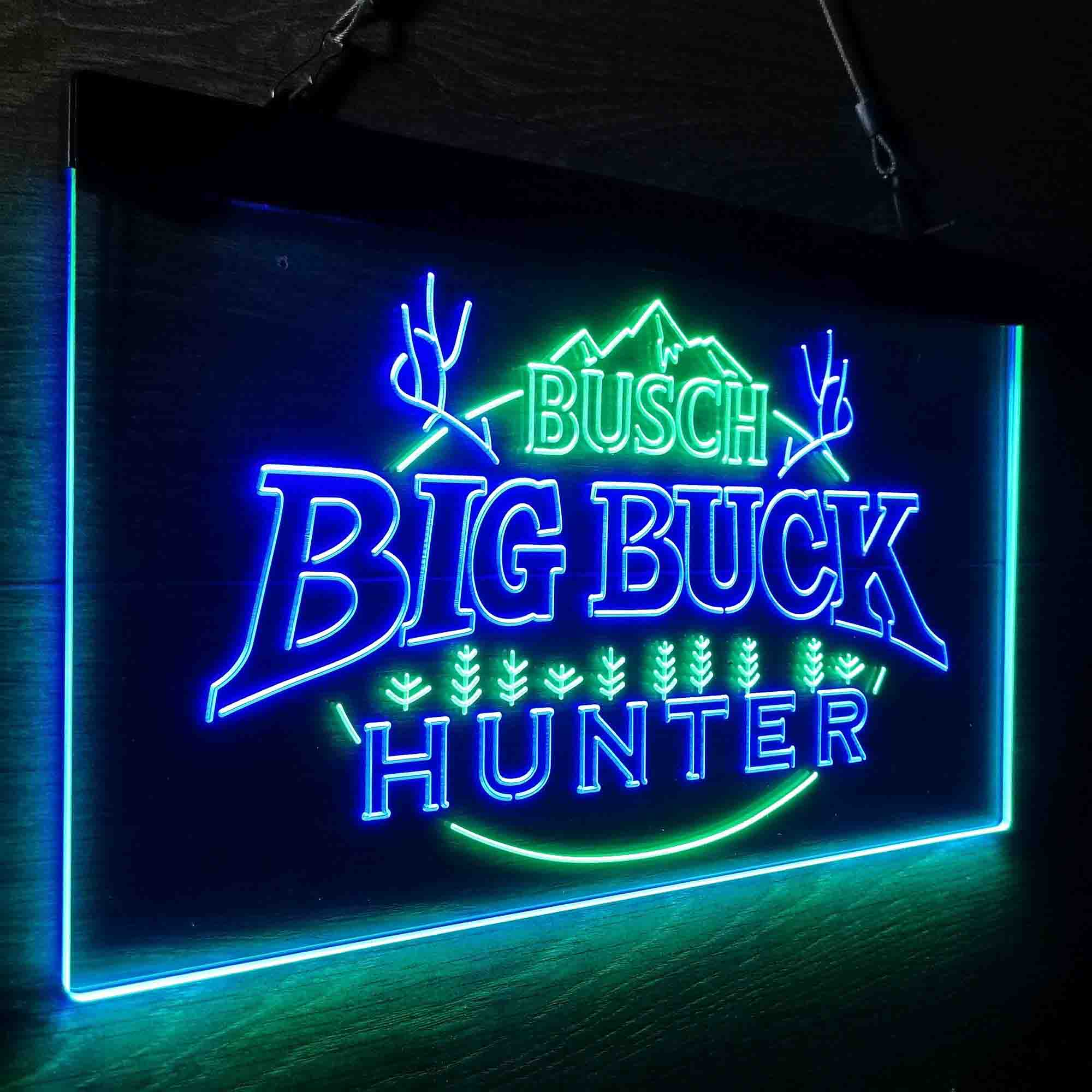 Busch Big Buck Deer Hunter LED Neon Sign