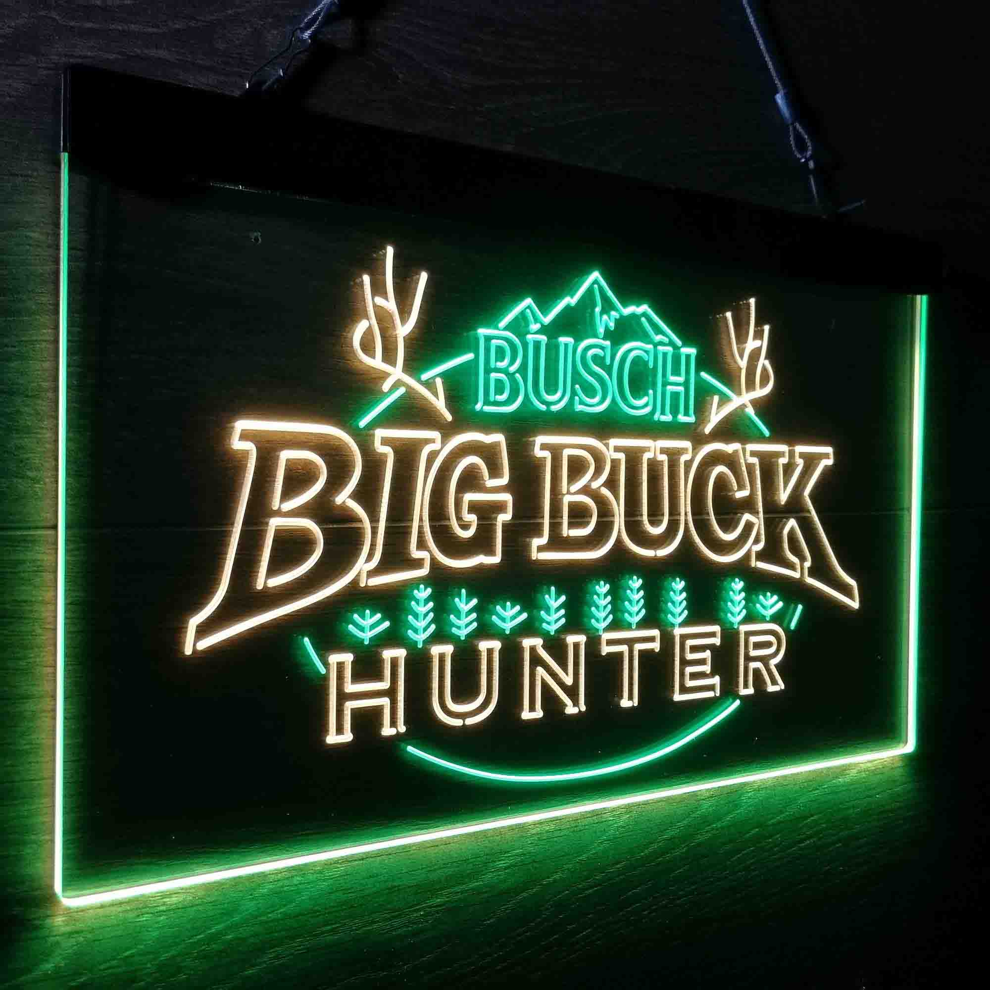 Busch Big Buck Deer Hunter LED Neon Sign