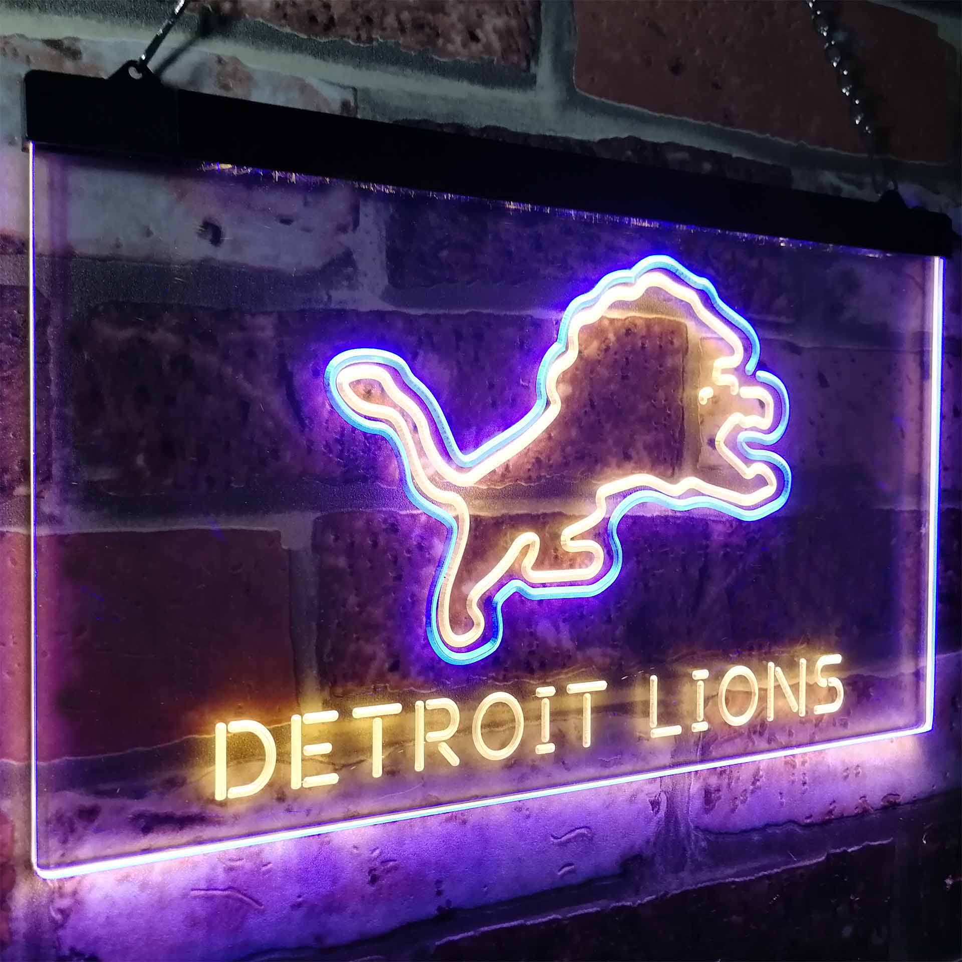 Detroit Lions Football Bar LED Neon Sign